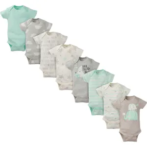 8-Pack Baby Neutral Elephant Short-Sleeve Onesies Bodysuits Gerber Childrenswea