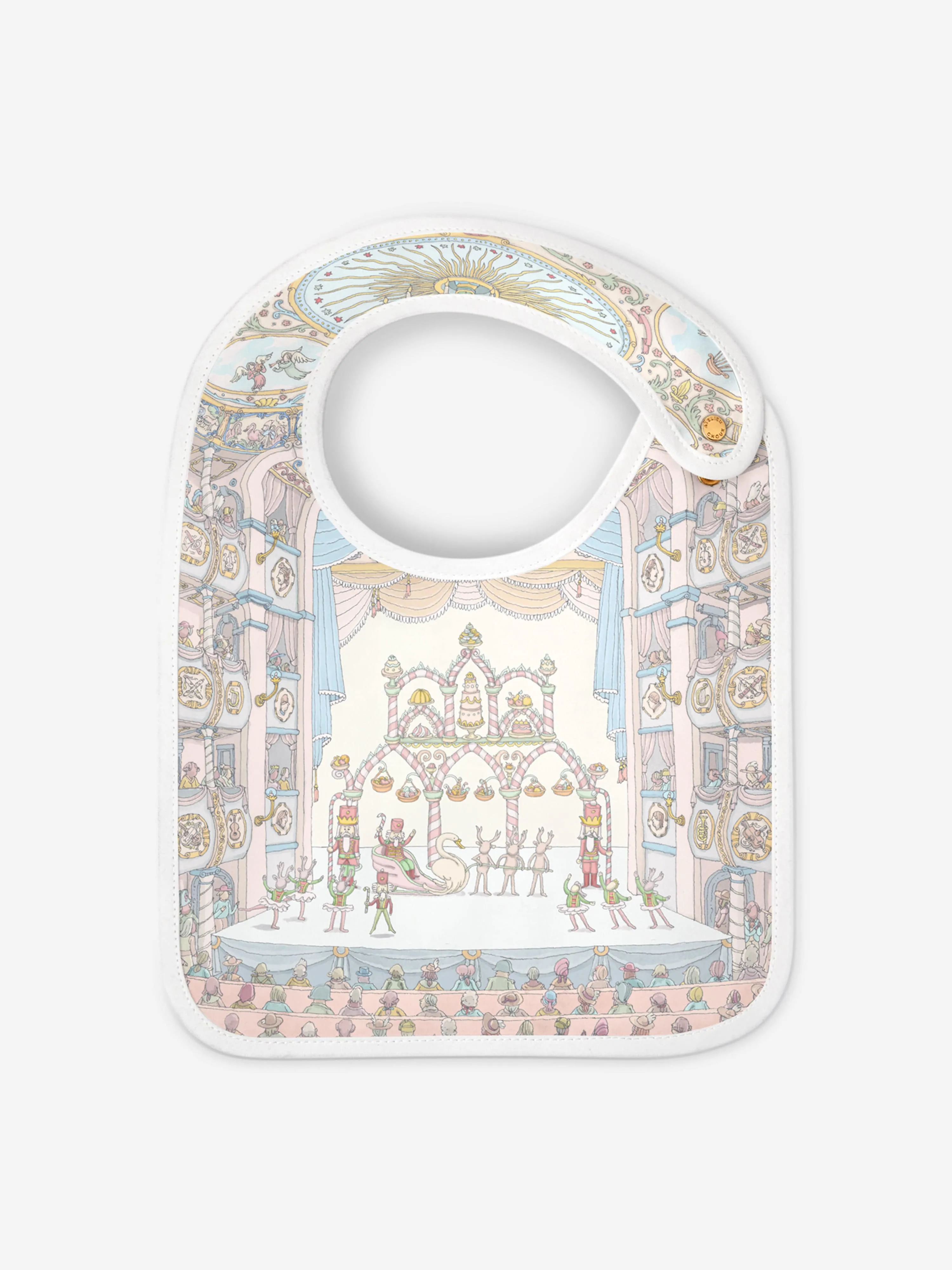 Atelier Choux Baby Opera Satin Bib in White