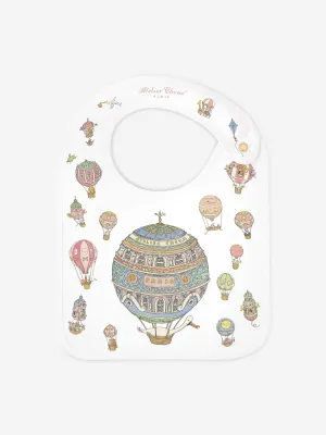 Atelier Choux Baby Satin Hot Air Balloons Bib in White