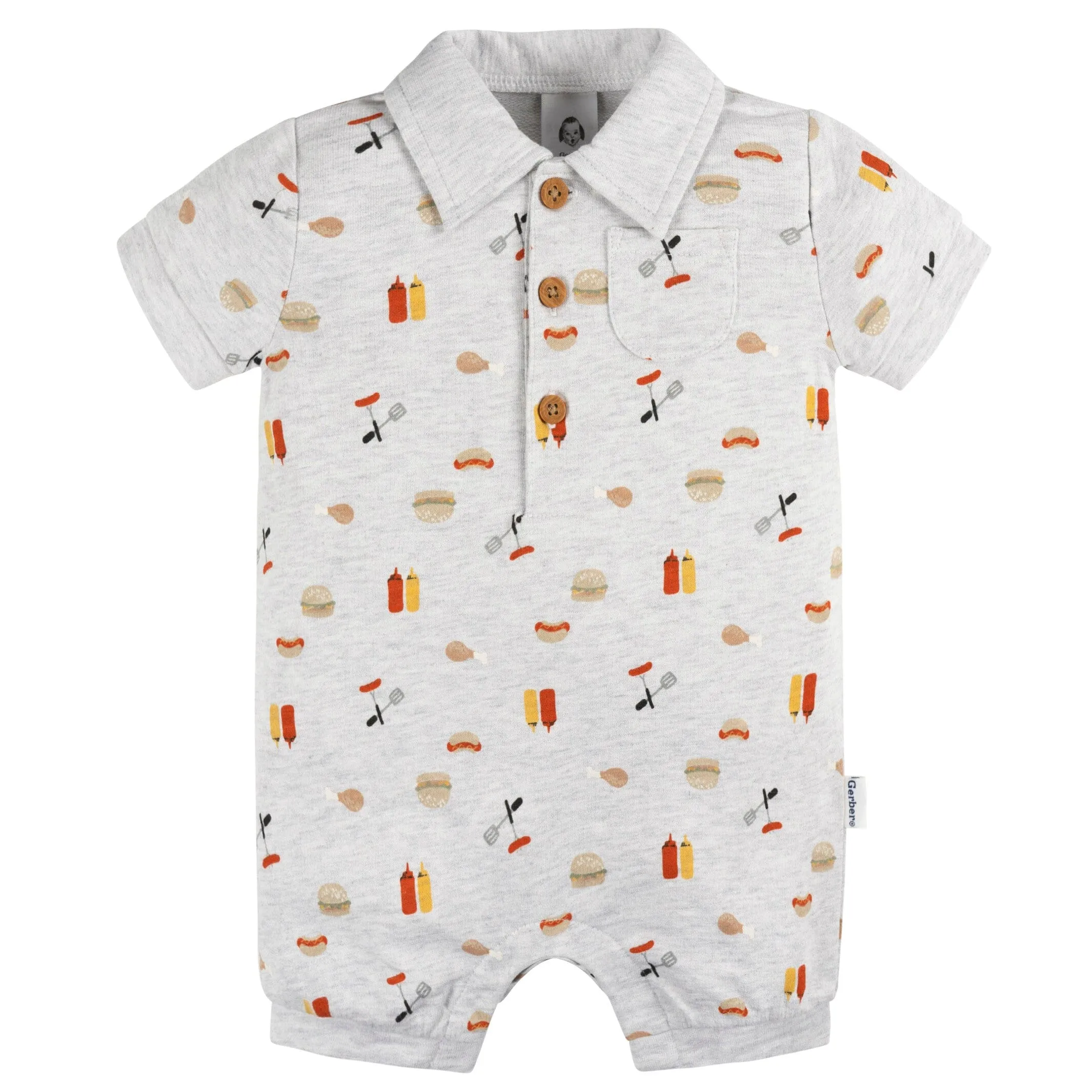 Baby Boys Barbeque Collared Romper Gerber Childrenswea
