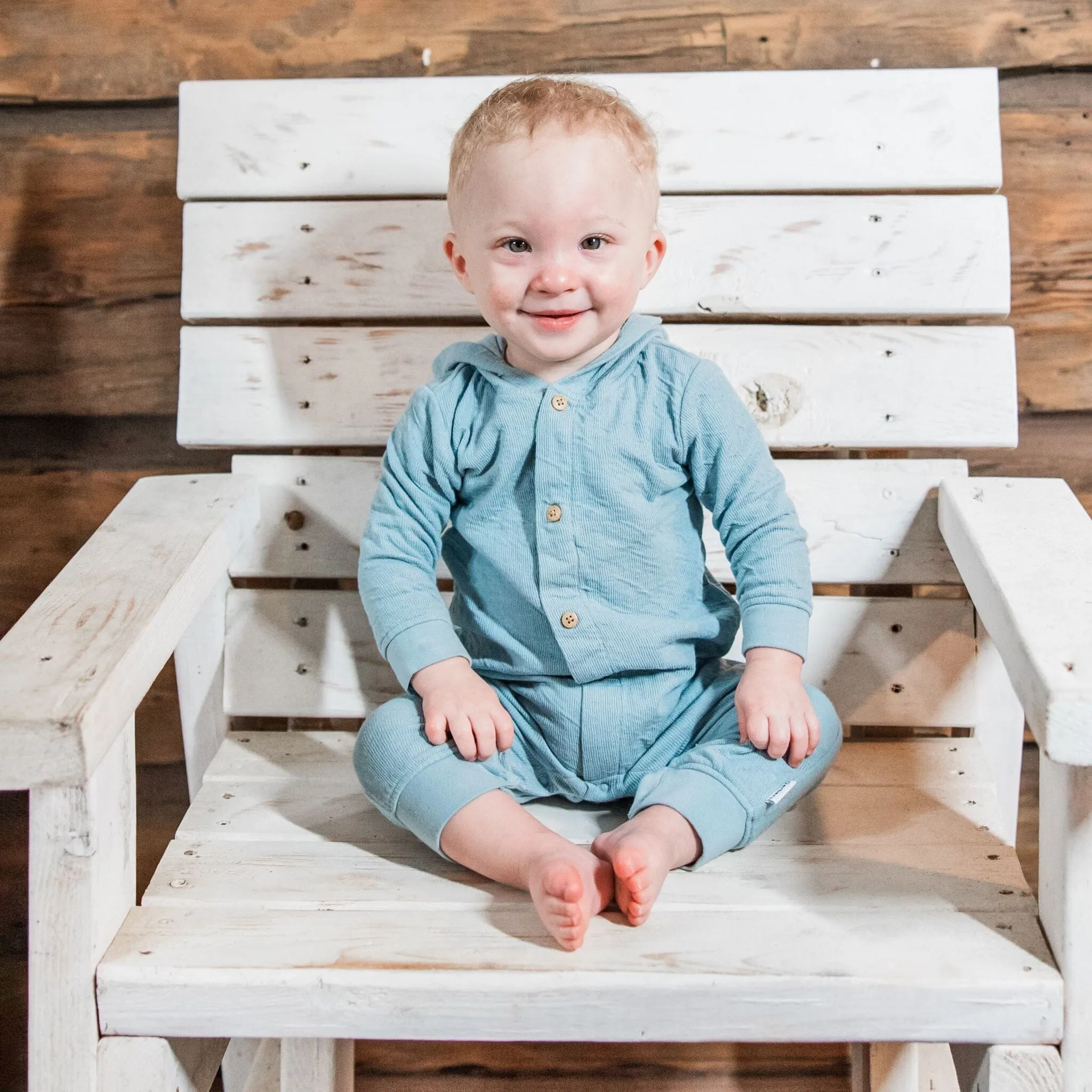 Baby Boys Blue Hooded Romper Gerber Childrenswea