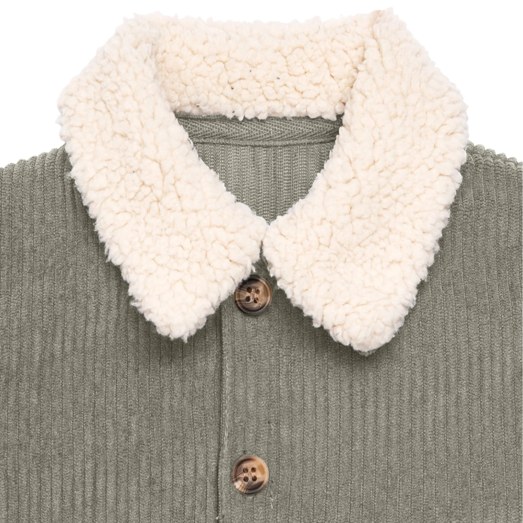 Baby Boys Dark Green Sherpa Collar Corduroy Romper Gerber Childrenswea
