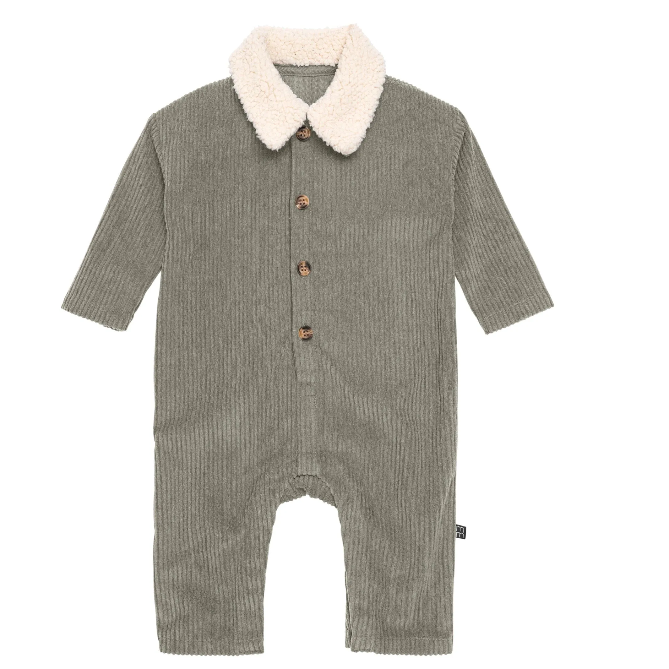 Baby Boys Dark Green Sherpa Collar Corduroy Romper Gerber Childrenswea