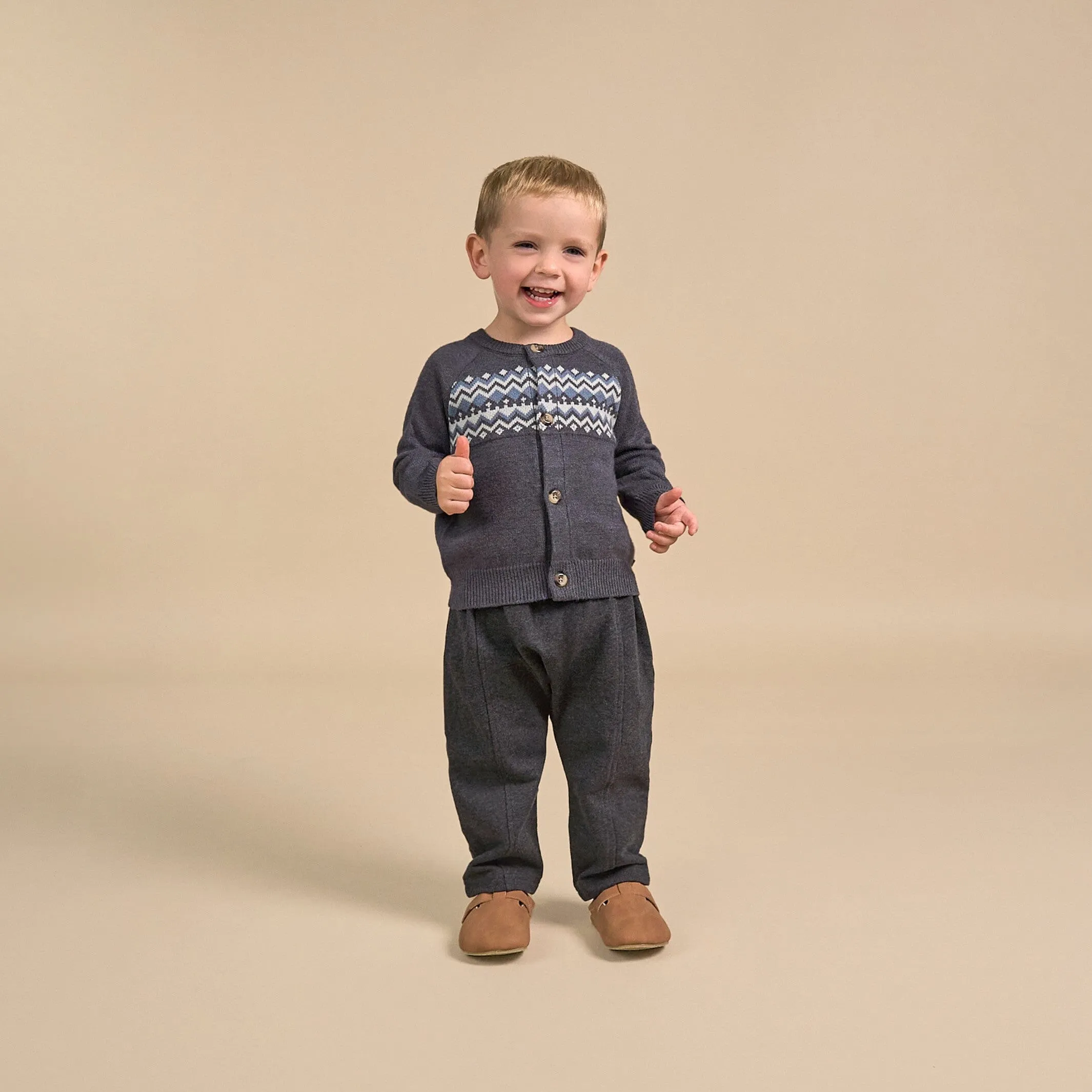 Baby Boys Dark Grey Heather Fair Isle Sweater Gerber Childrenswea