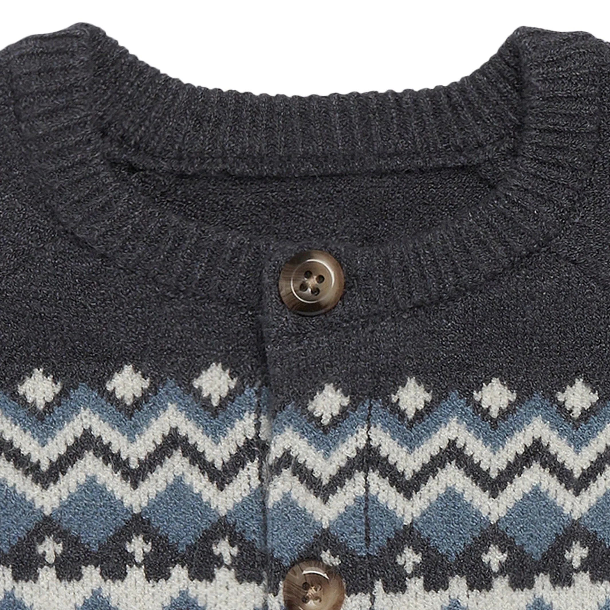 Baby Boys Dark Grey Heather Fair Isle Sweater Gerber Childrenswea