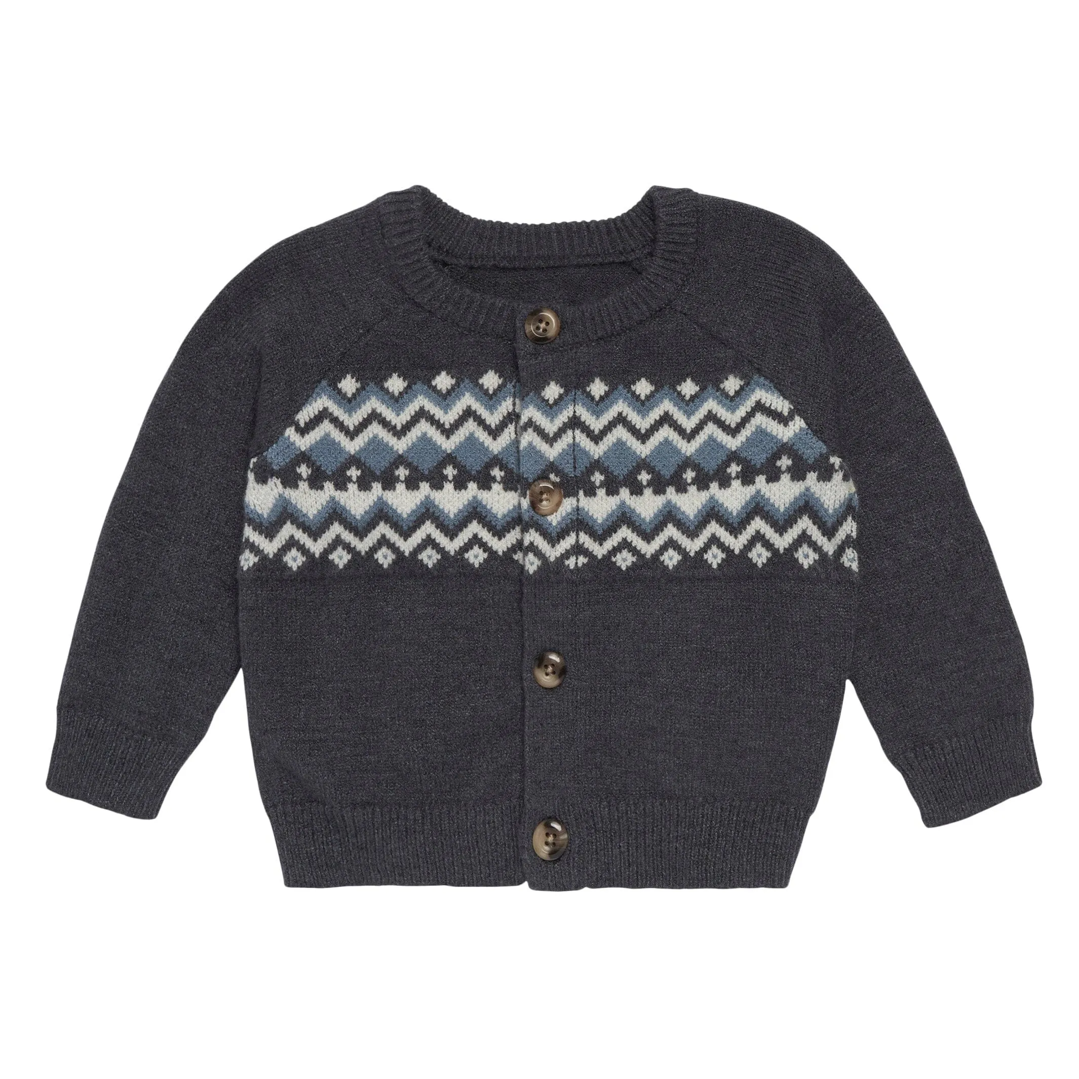 Baby Boys Dark Grey Heather Fair Isle Sweater Gerber Childrenswea