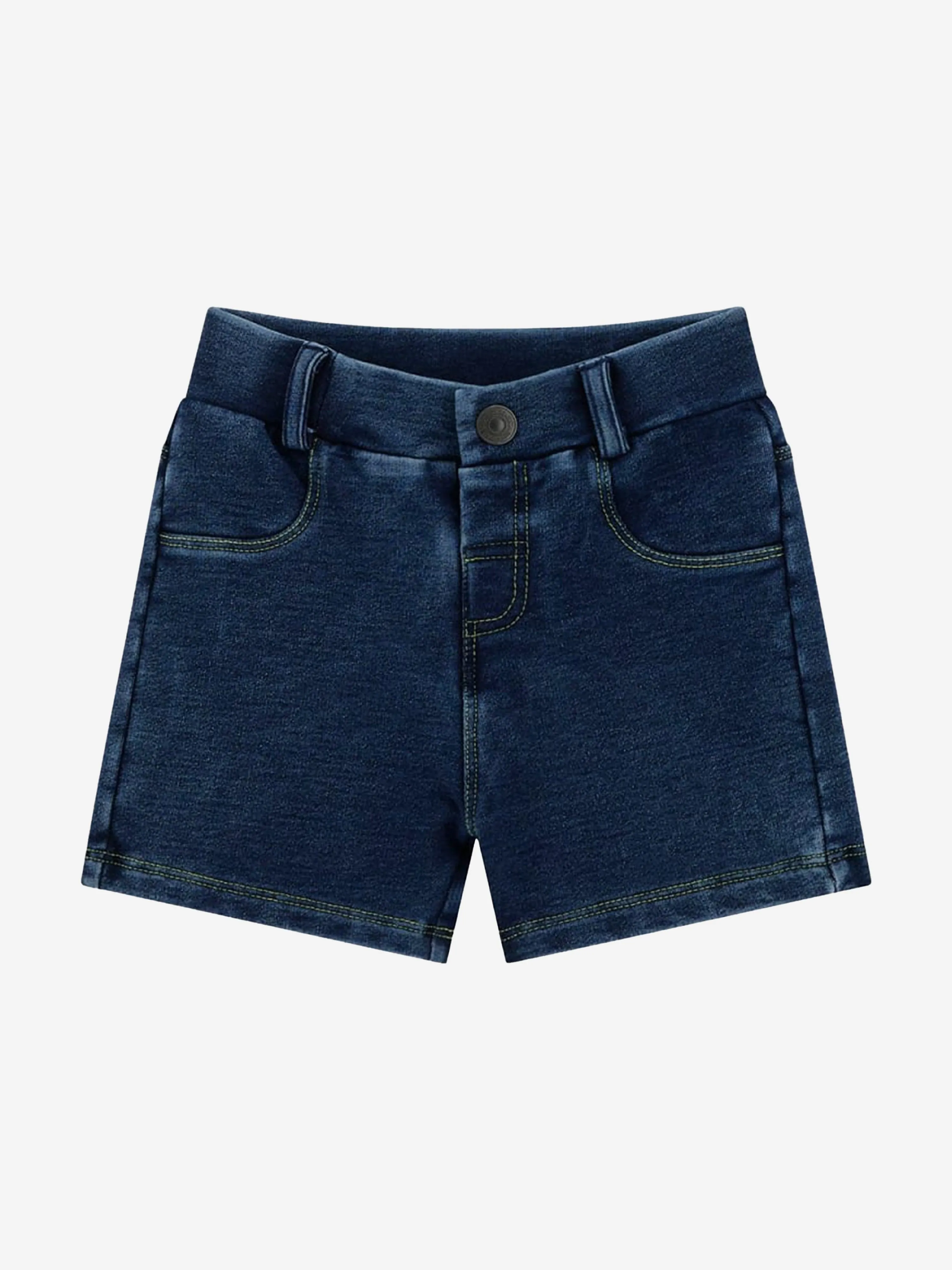 Baby Boys Denim Short Set in White