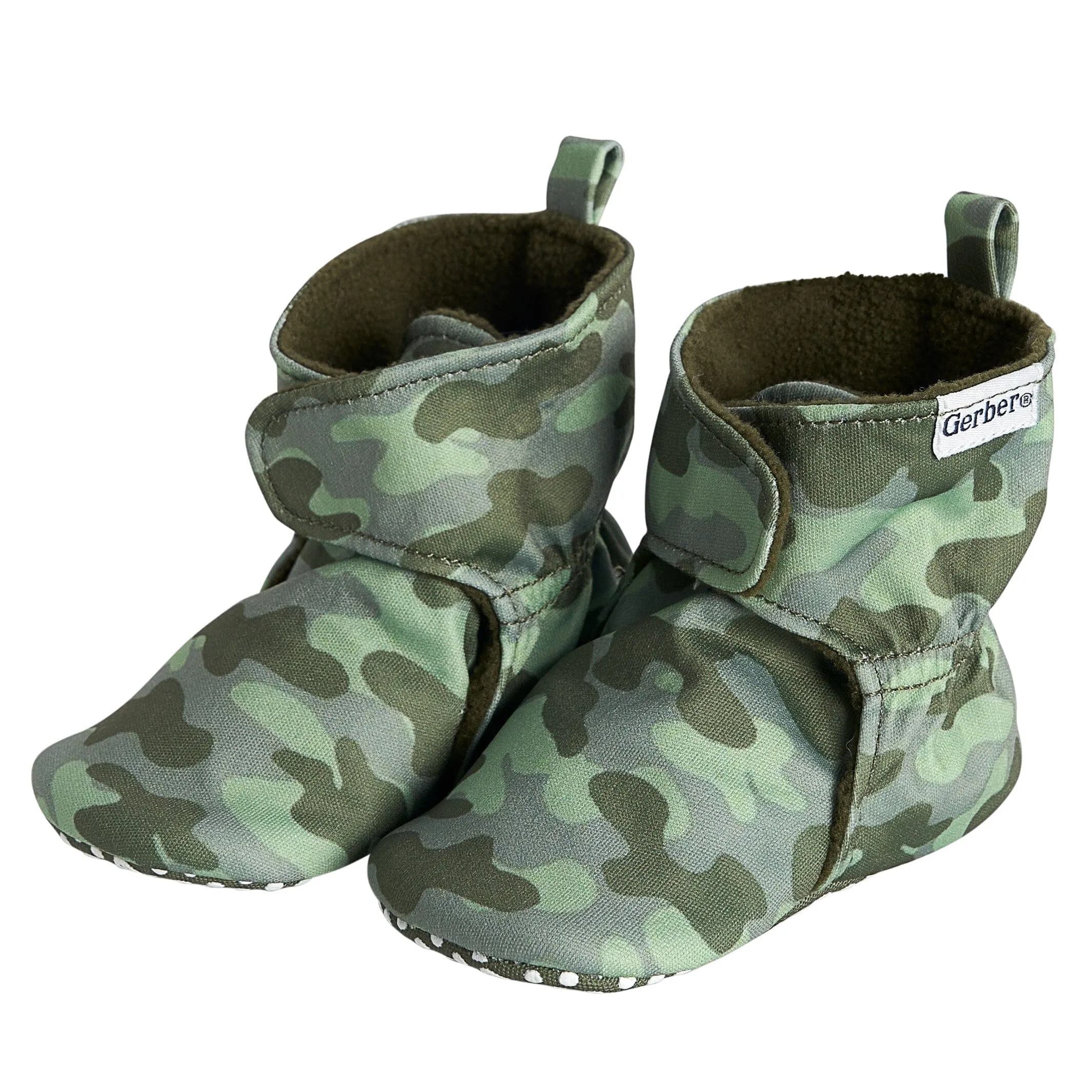 Baby Boys Green Camo Soft Booties Gerber Childrenswea