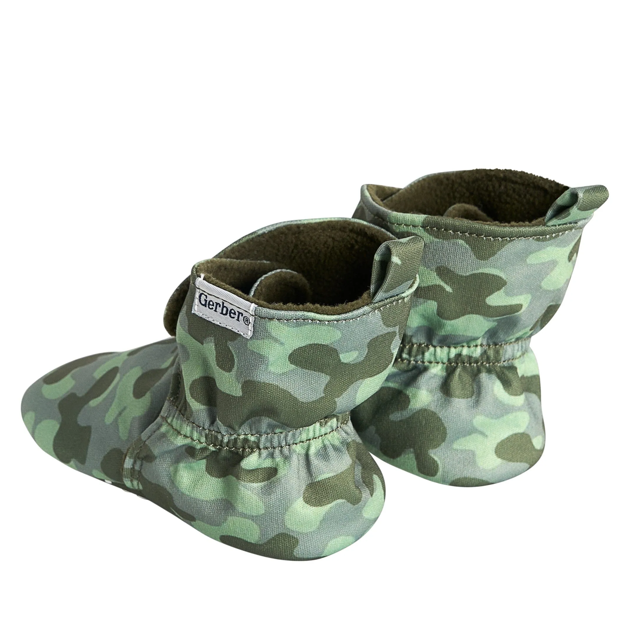 Baby Boys Green Camo Soft Booties Gerber Childrenswea