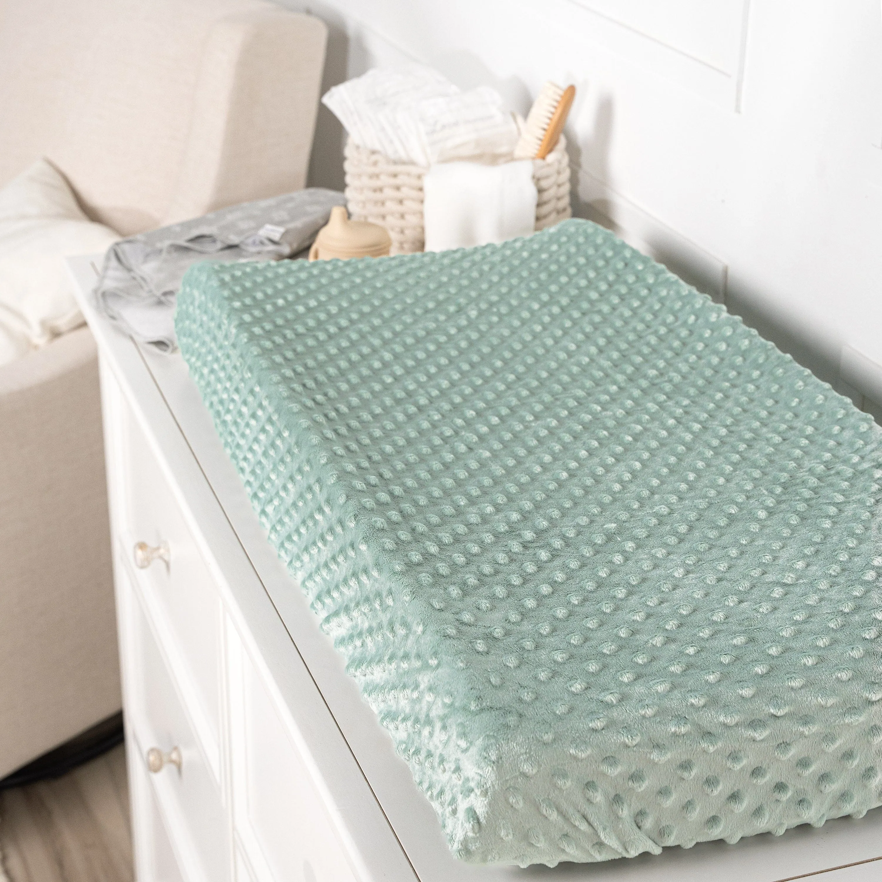 Baby Boys Green Dotted Changing Pad Cover Gerber Childrenswea