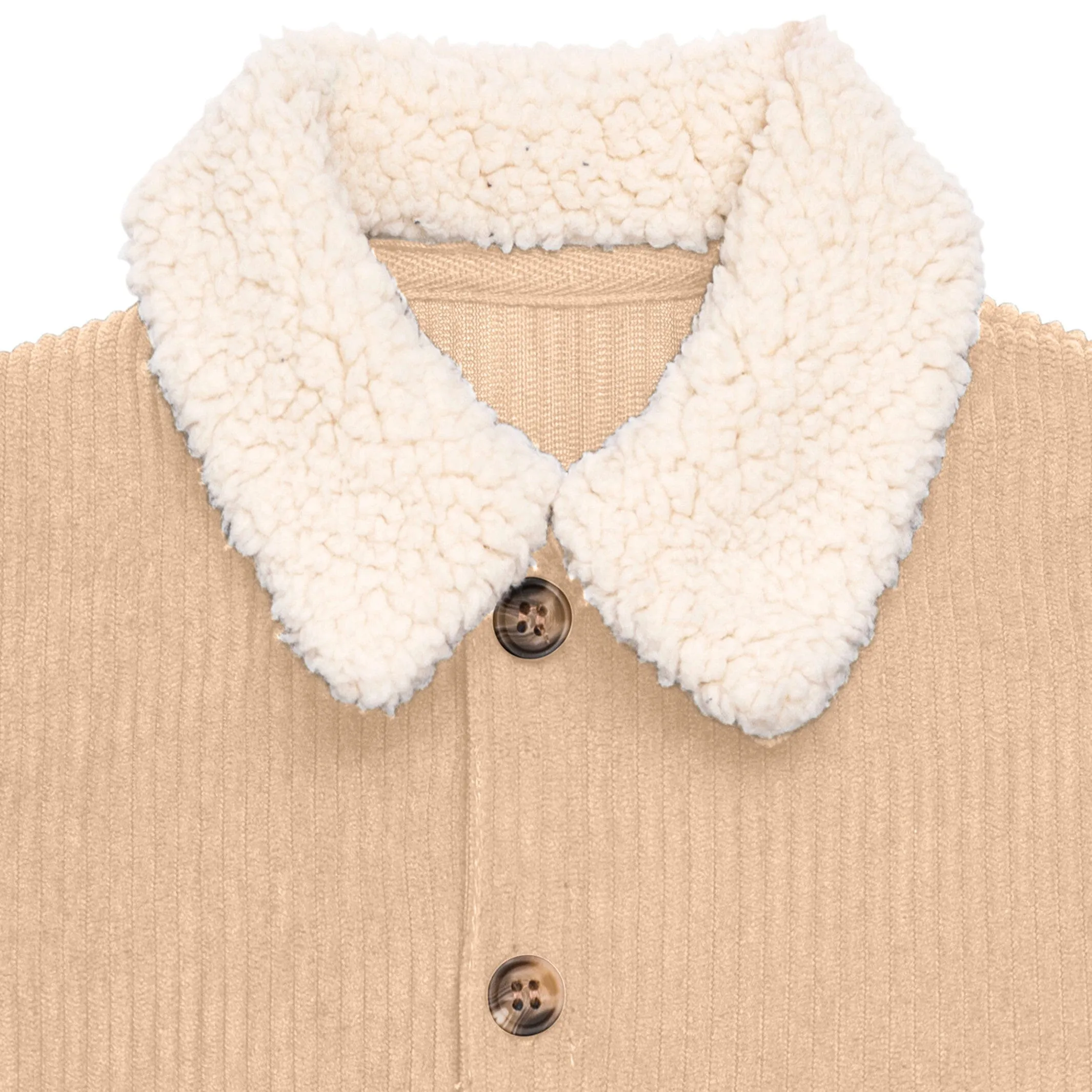 Baby Boys Light Tan Sherpa Collar Corduroy Romper Gerber Childrenswea