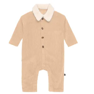 Baby Boys Light Tan Sherpa Collar Corduroy Romper Gerber Childrenswea