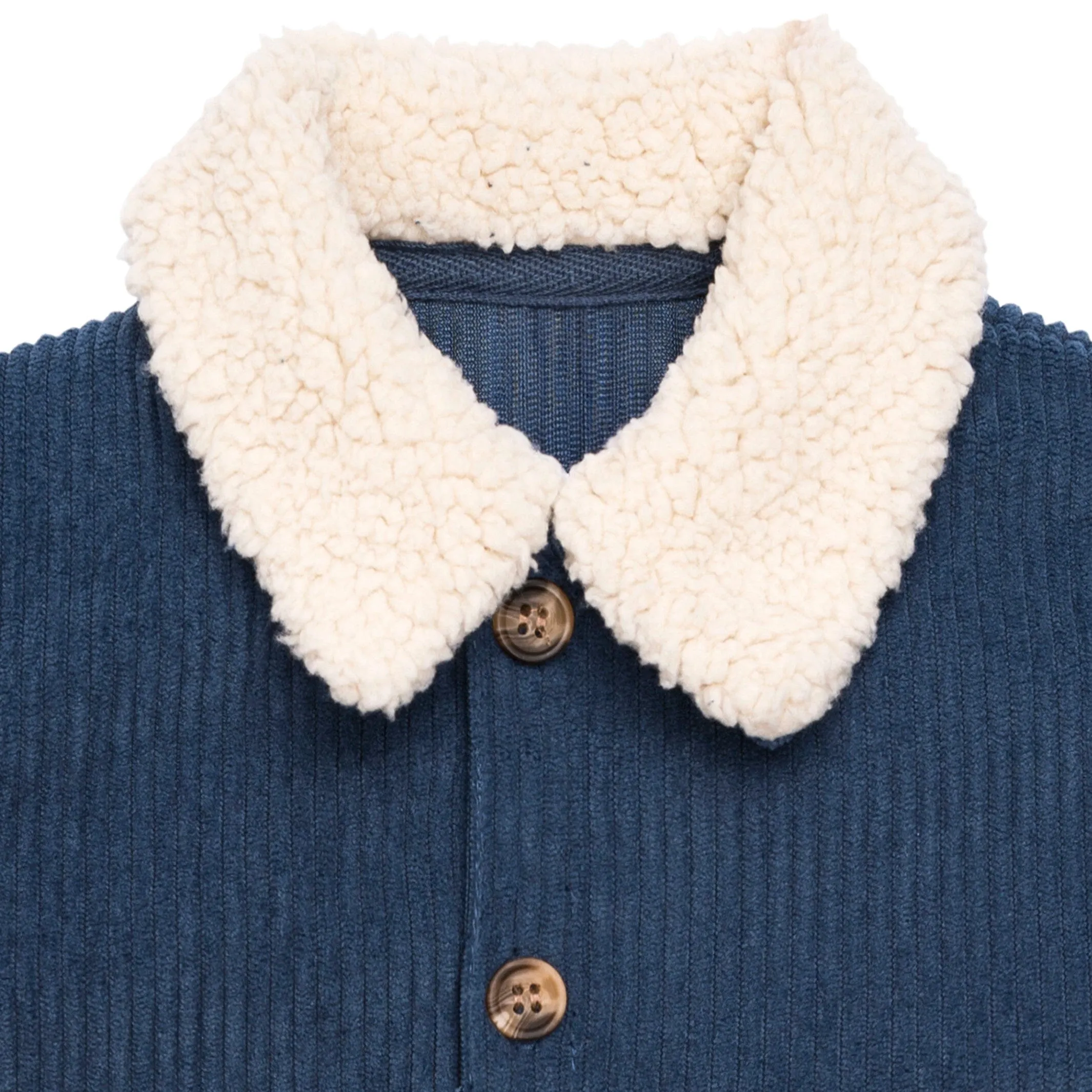 Baby Boys Navy Sherpa Collar Corduroy Romper Gerber Childrenswea