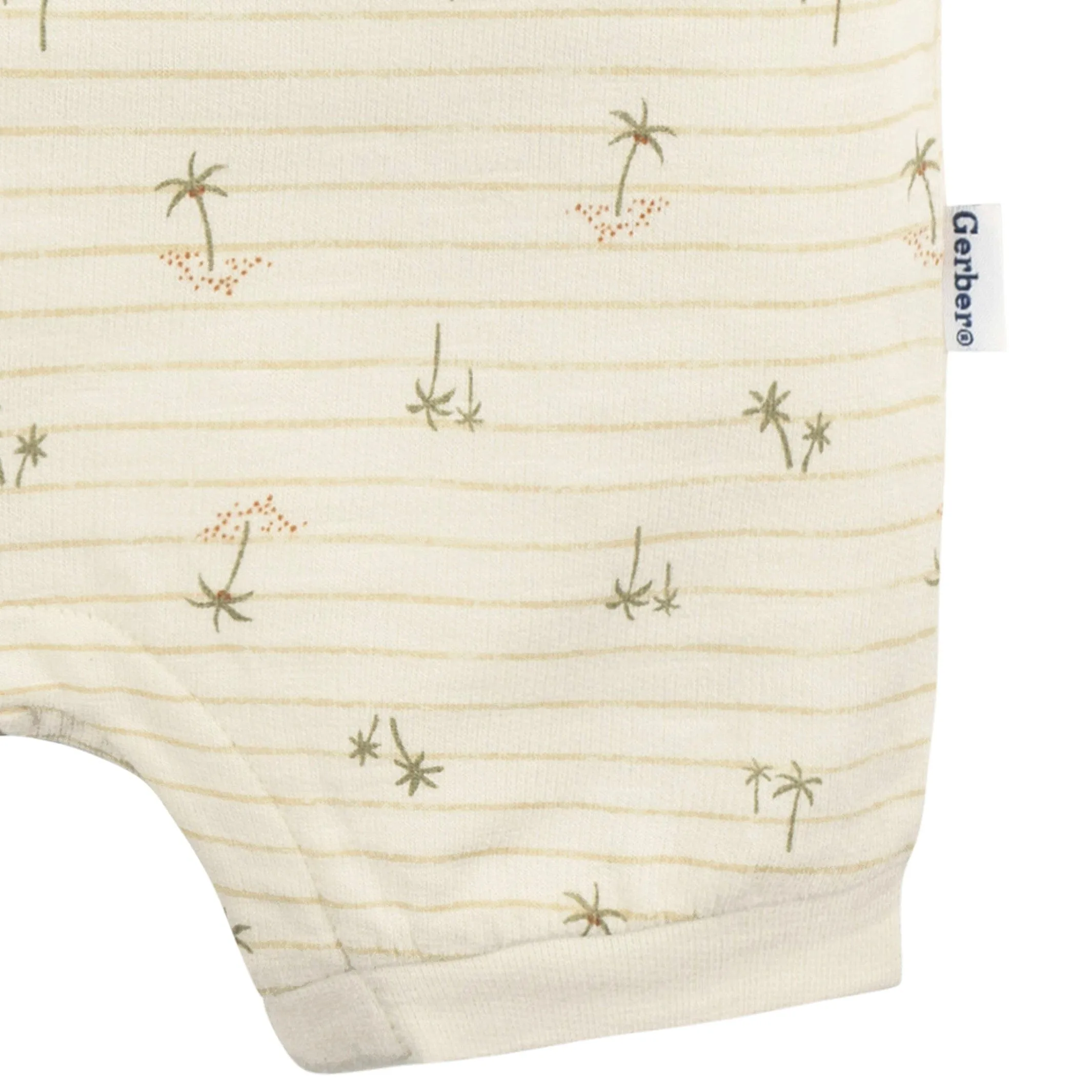 Baby Boys Palm Tree Stripe Collared Romper Gerber Childrenswea