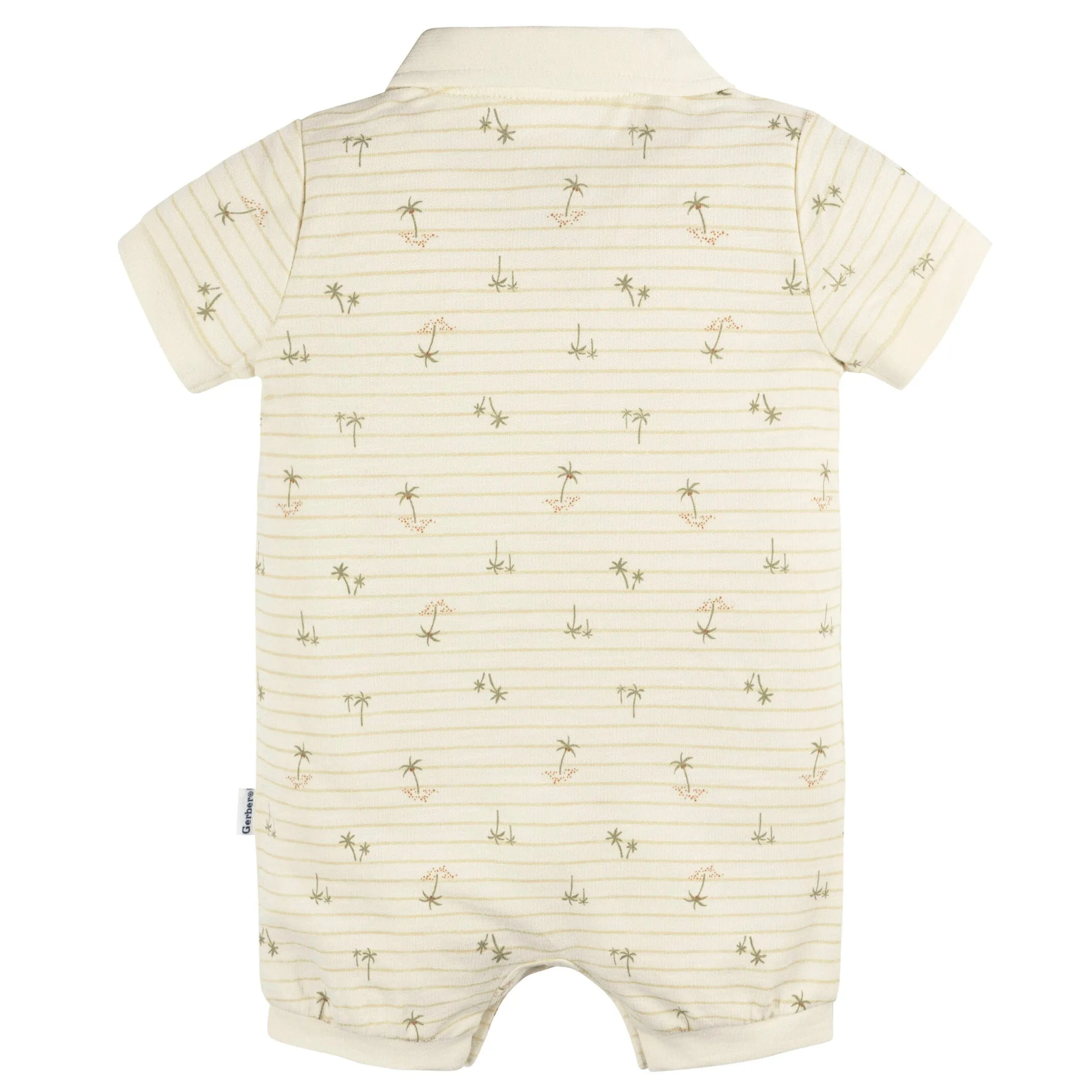 Baby Boys Palm Tree Stripe Collared Romper Gerber Childrenswea