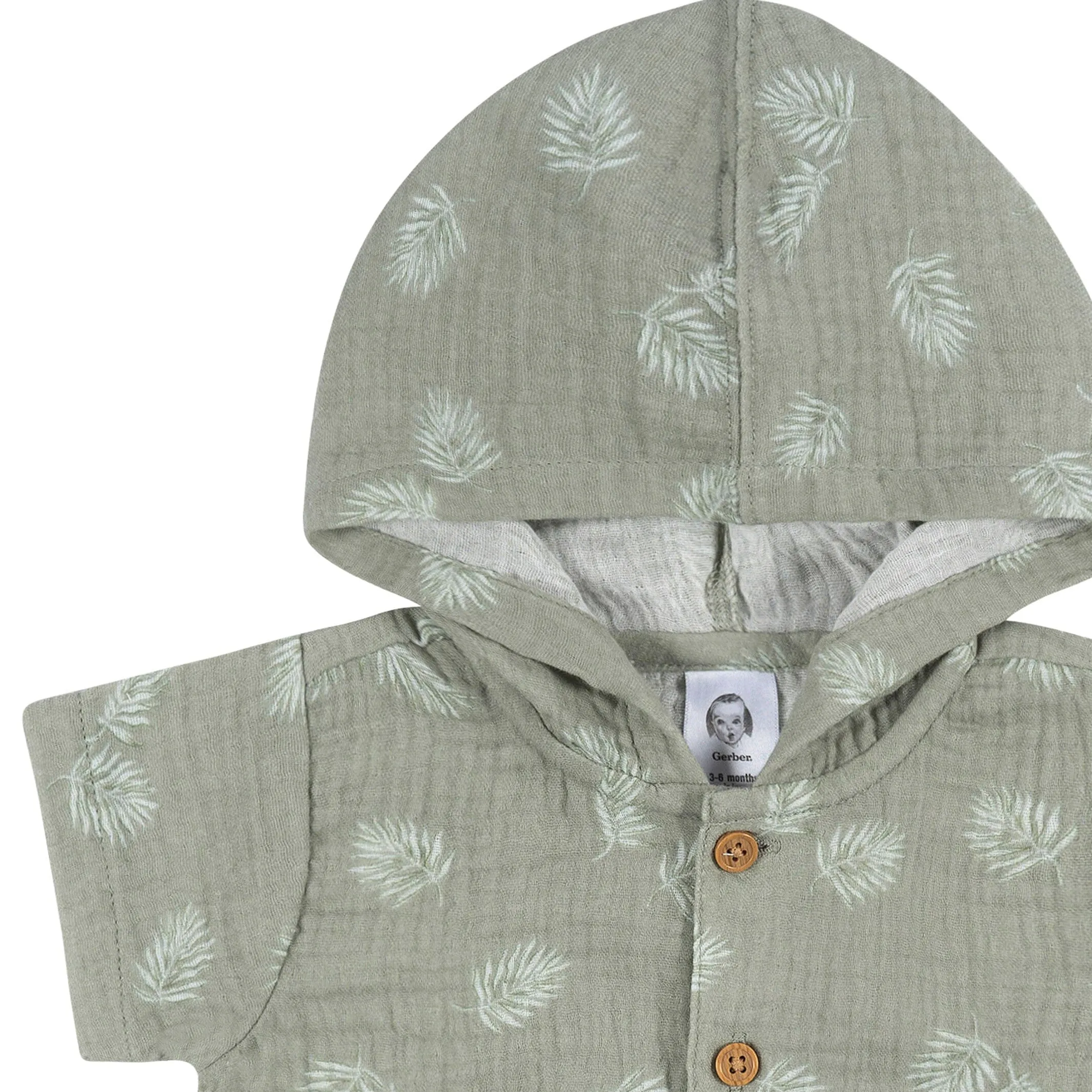 Baby Boys Palms Hooded Romper Gerber Childrenswea