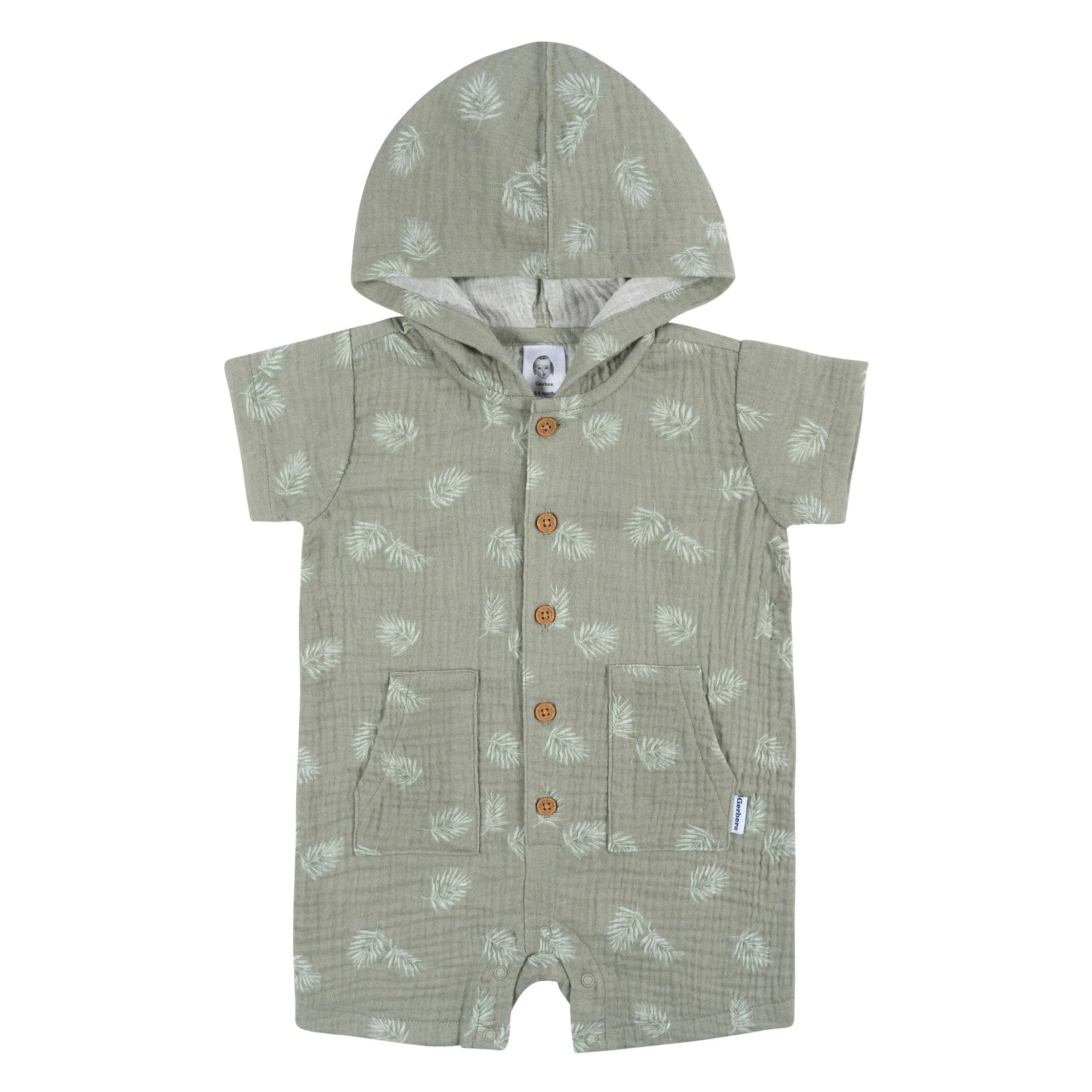 Baby Boys Palms Hooded Romper Gerber Childrenswea