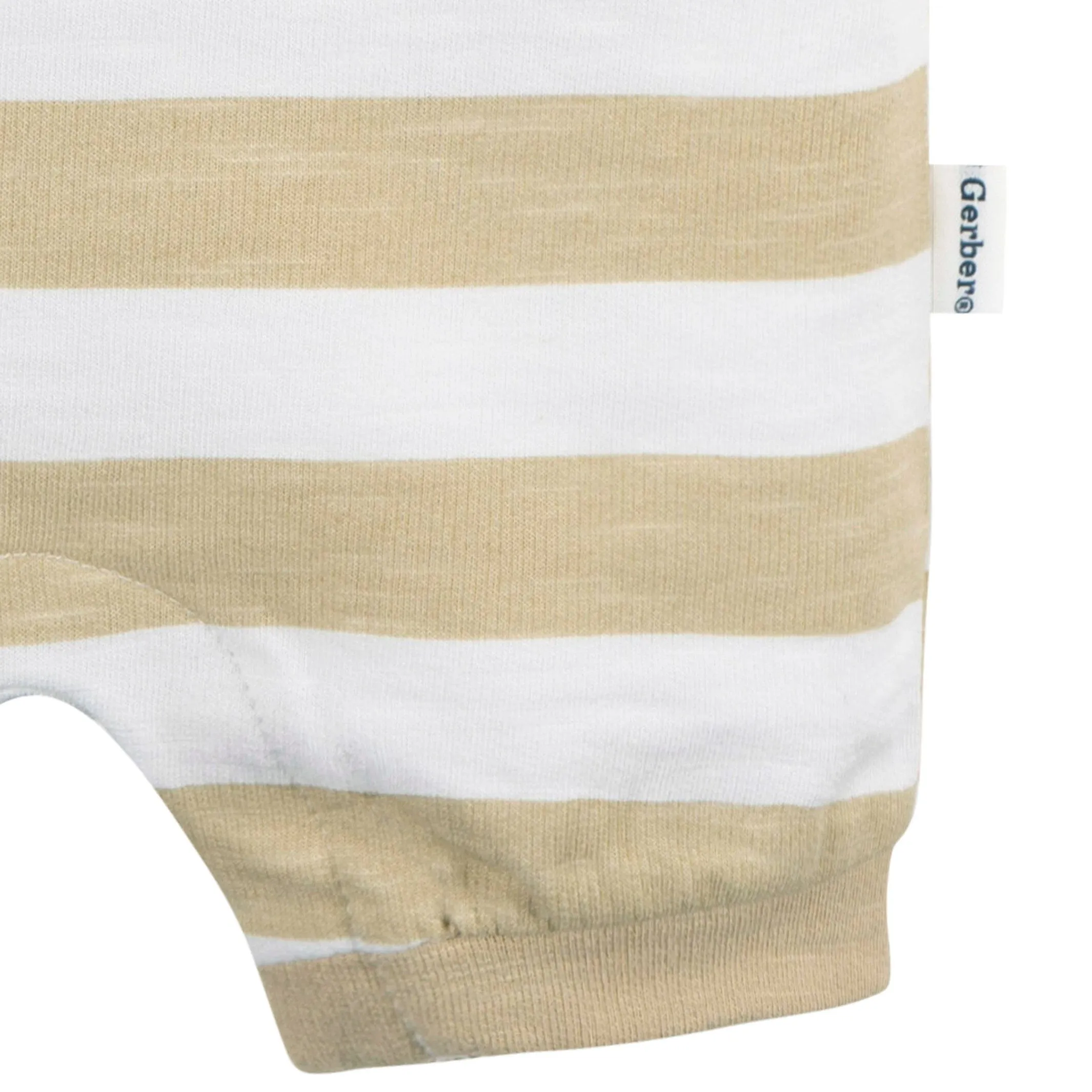 Baby Boys Tan Stripe Collared Romper Gerber Childrenswea