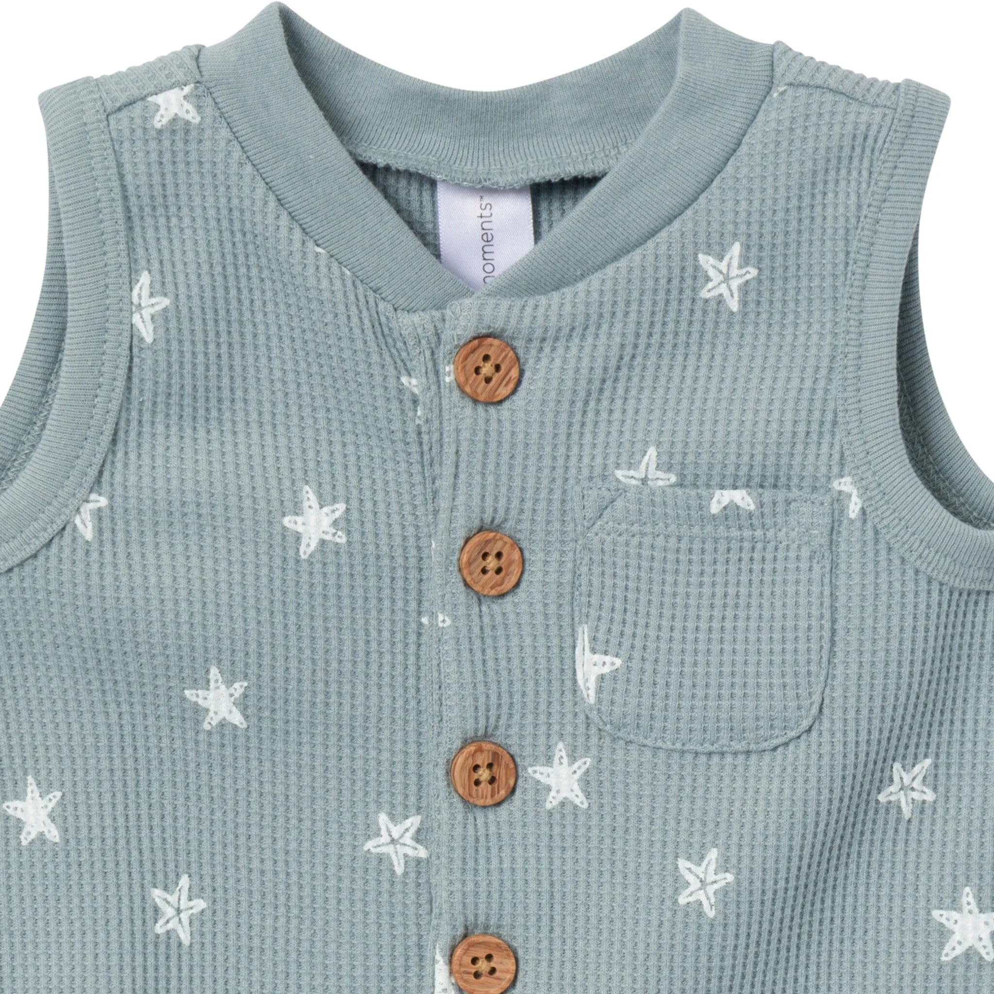 Baby Boys Teal Starfish Sleeveless Romper Gerber Childrenswea