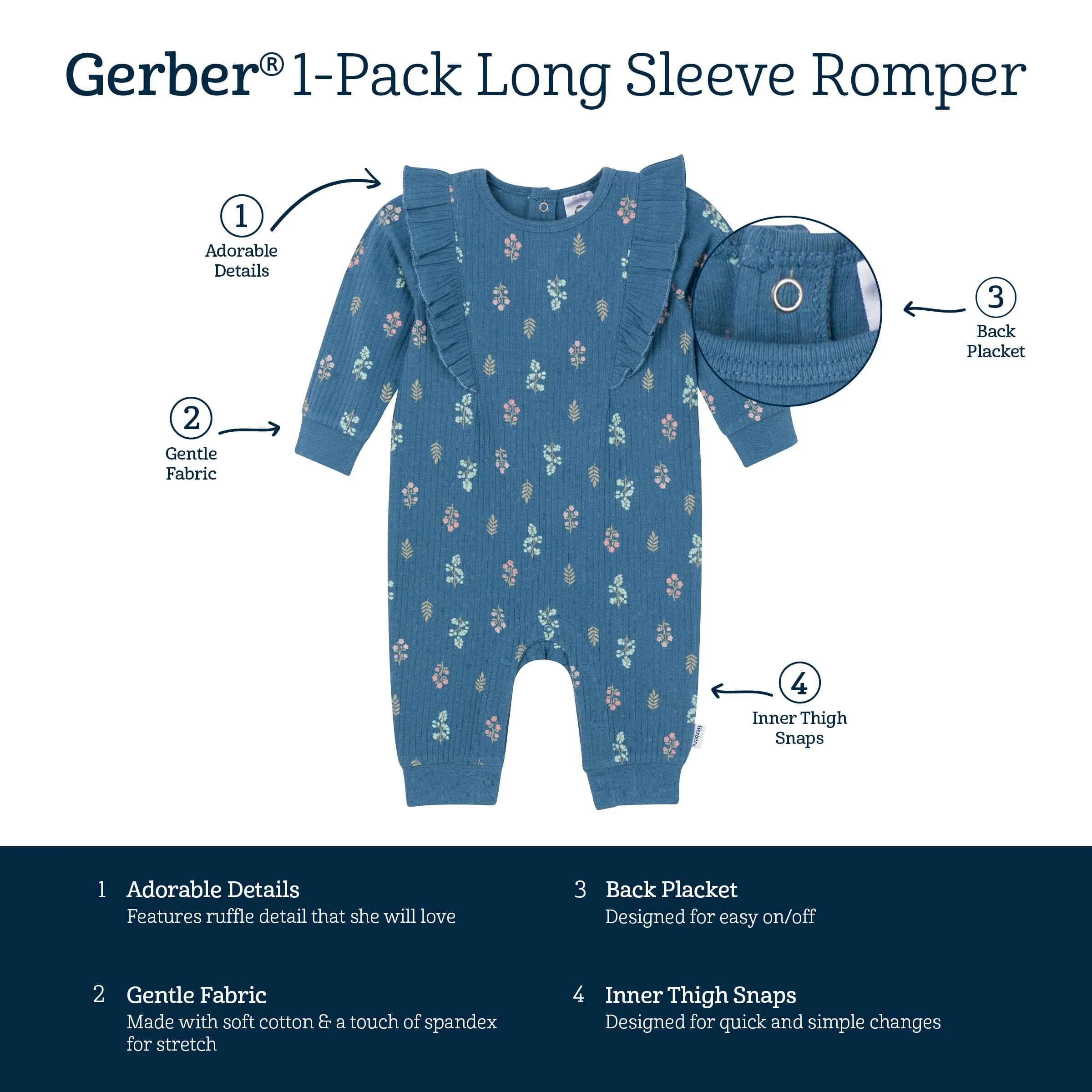 Baby Girls Garden Floral Romper Gerber Childrenswea