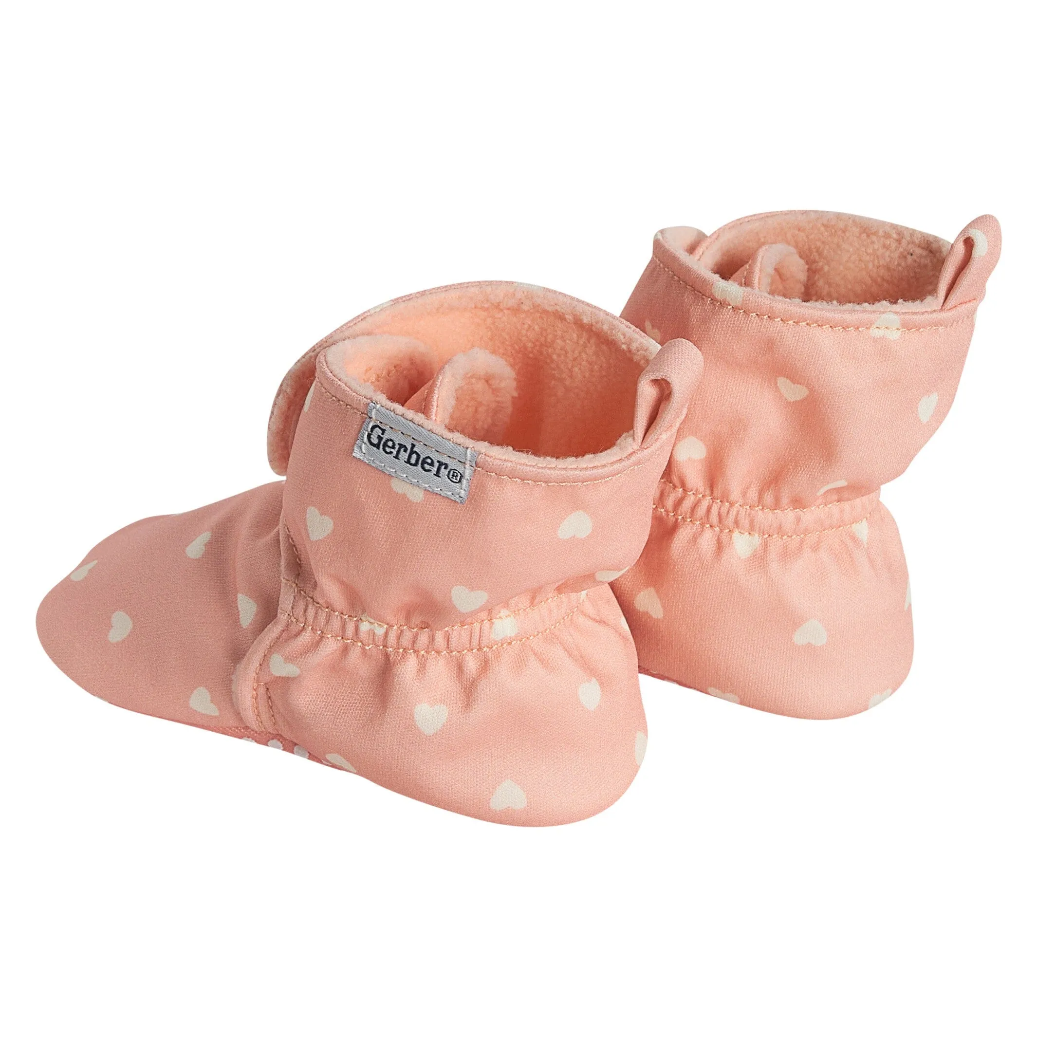 Baby Girls Pink Hearts Soft Booties Gerber Childrenswea