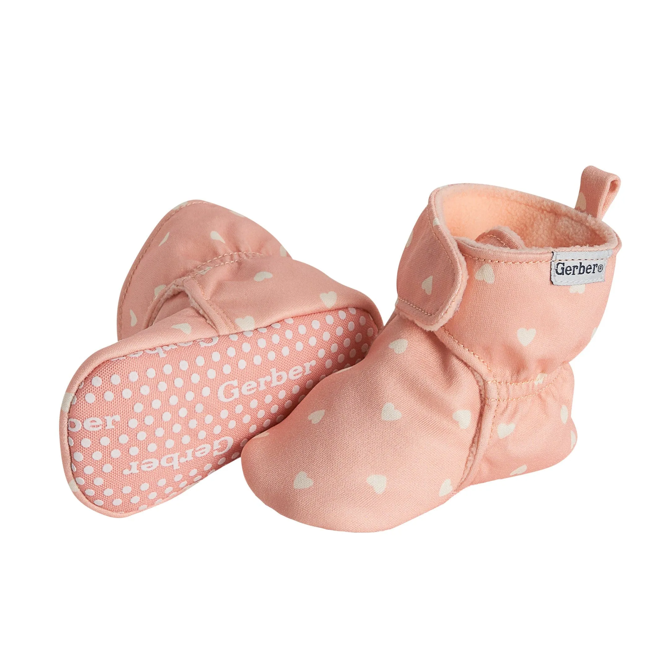 Baby Girls Pink Hearts Soft Booties Gerber Childrenswea