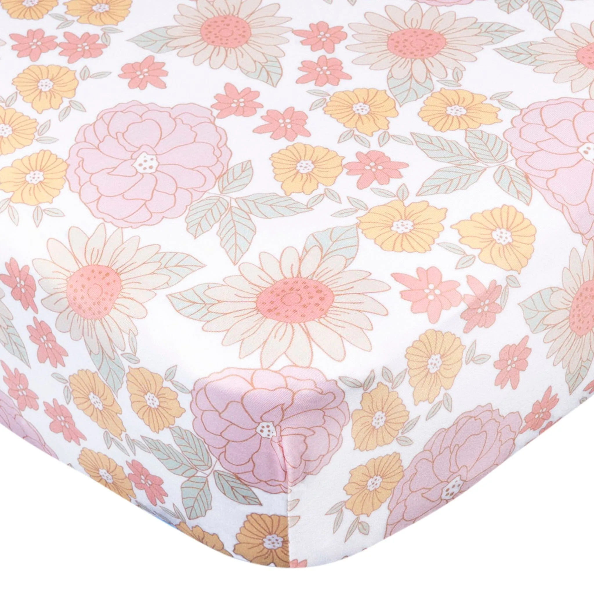 Baby Girls Retro Floral Crib Sheet Gerber Childrenswea