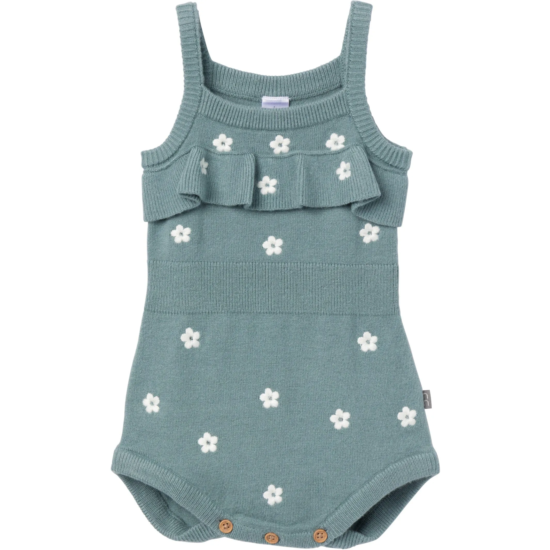 Baby Girls Teal Floral Jersey Sunsuit Romper Gerber Childrenswea
