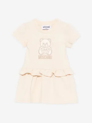 Baby Girls Teddy Bear Dress in Beige