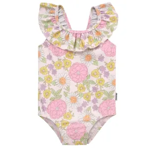 Baby Girls UPF 50  Retro Floral One-Piece Swimsuit Gerber Childrenswea