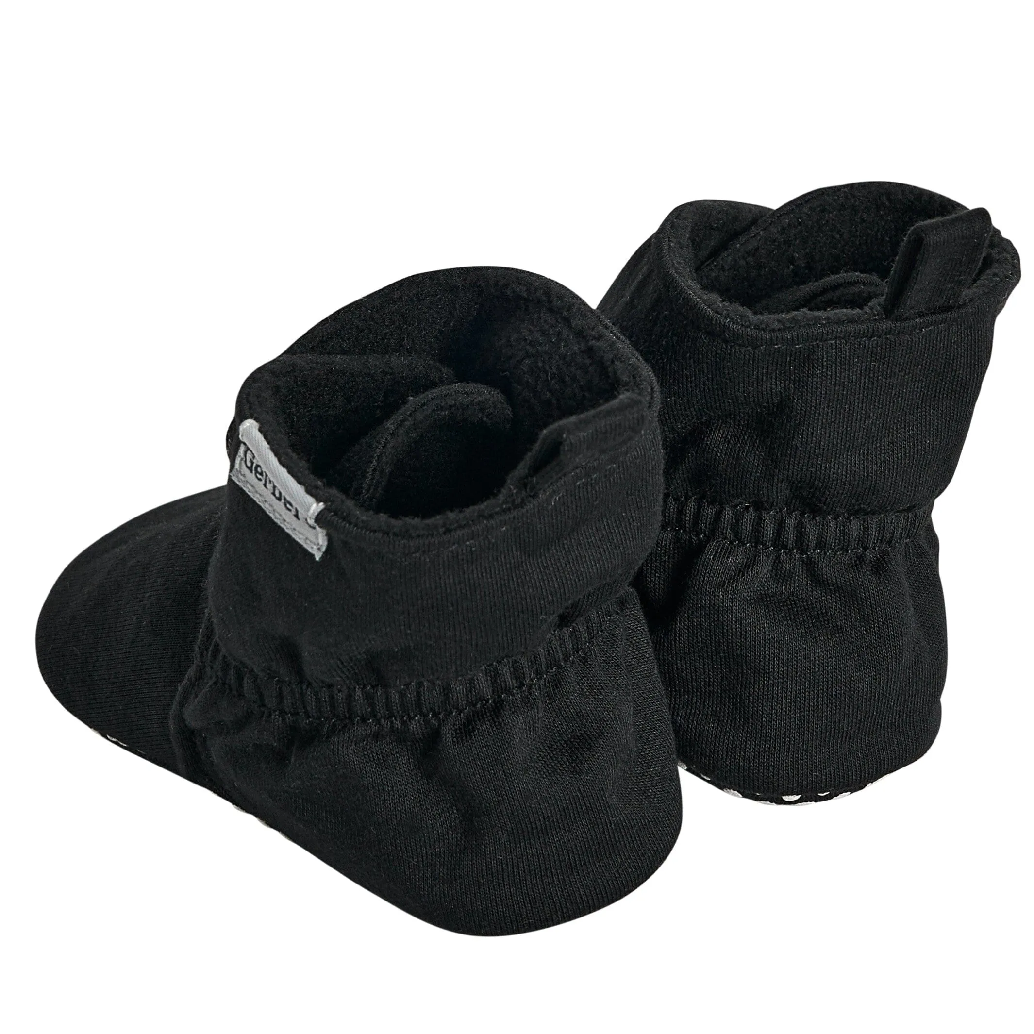 Baby Neutral Black Soft Booties Gerber Childrenswea
