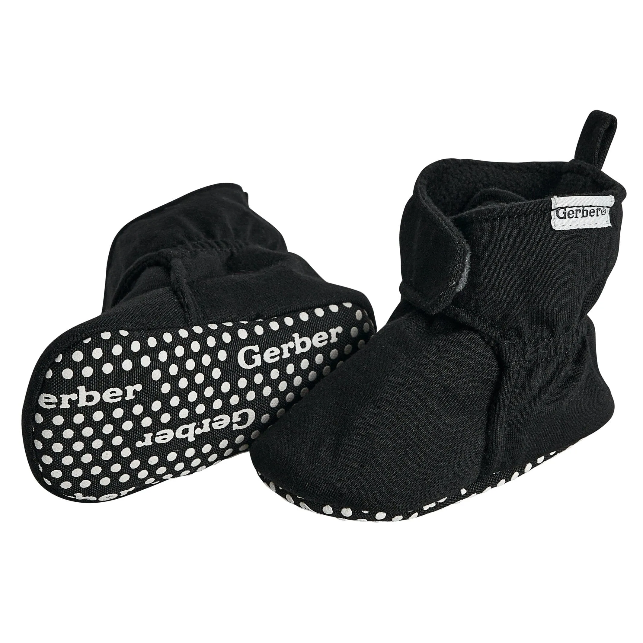 Baby Neutral Black Soft Booties Gerber Childrenswea
