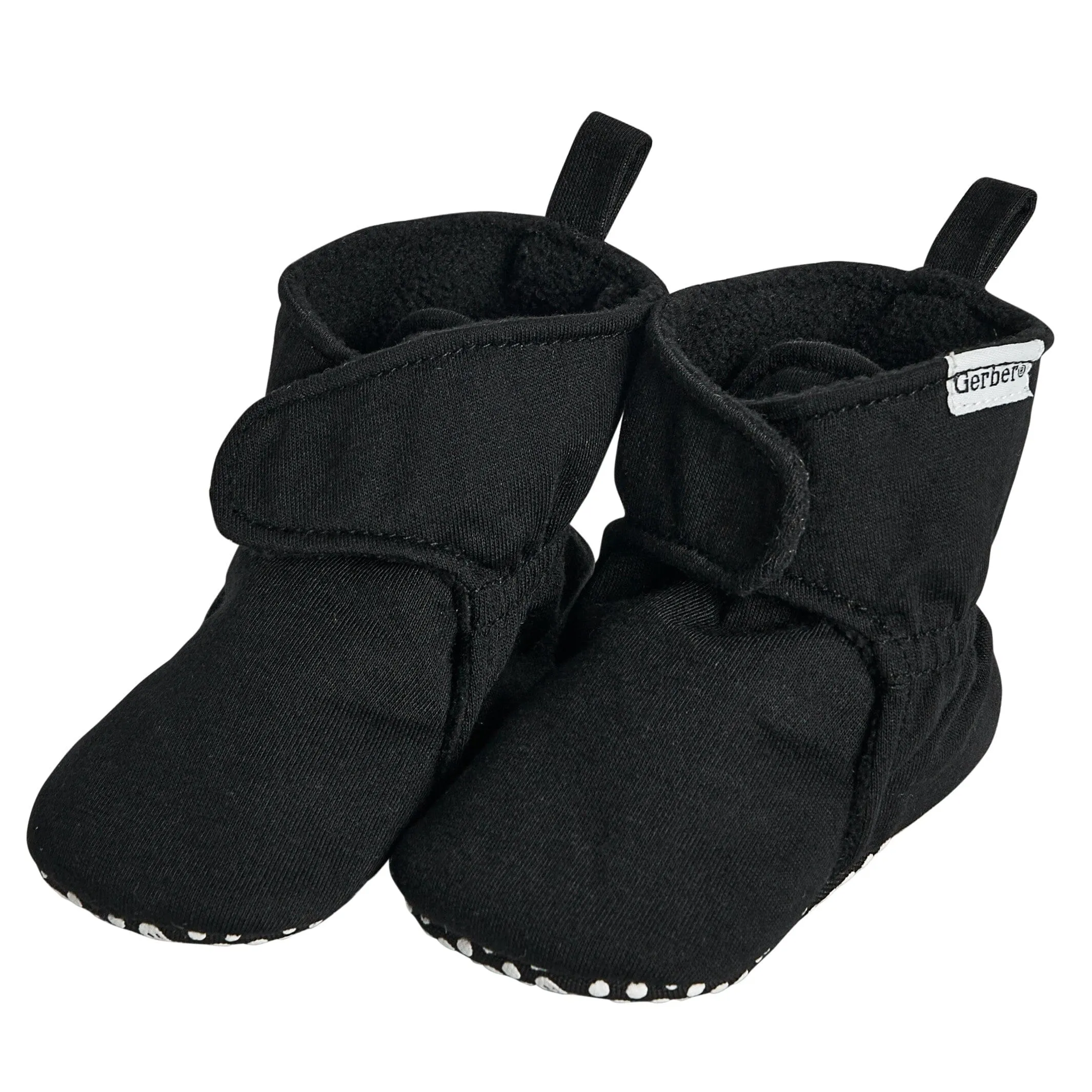Baby Neutral Black Soft Booties Gerber Childrenswea