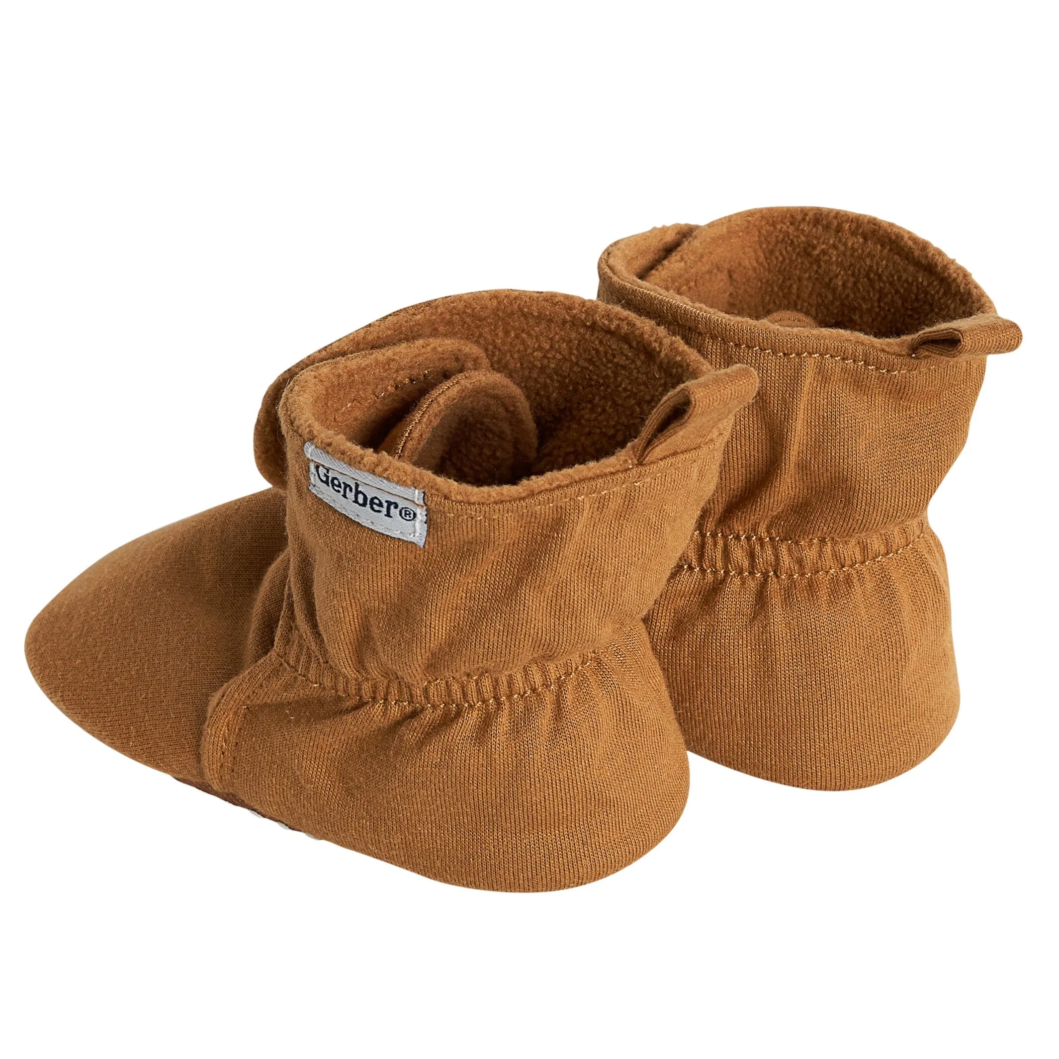 Baby Neutral Brown Soft Booties Gerber Childrenswea