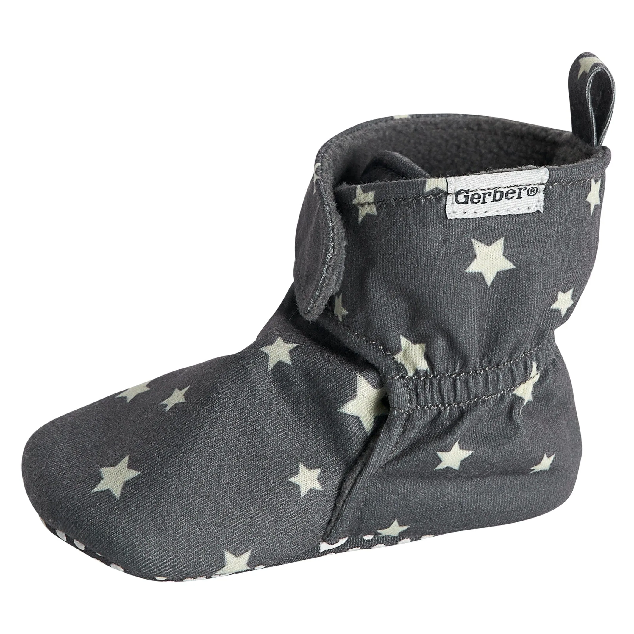 Baby Neutral Gray Stars Soft Booties Gerber Childrenswea