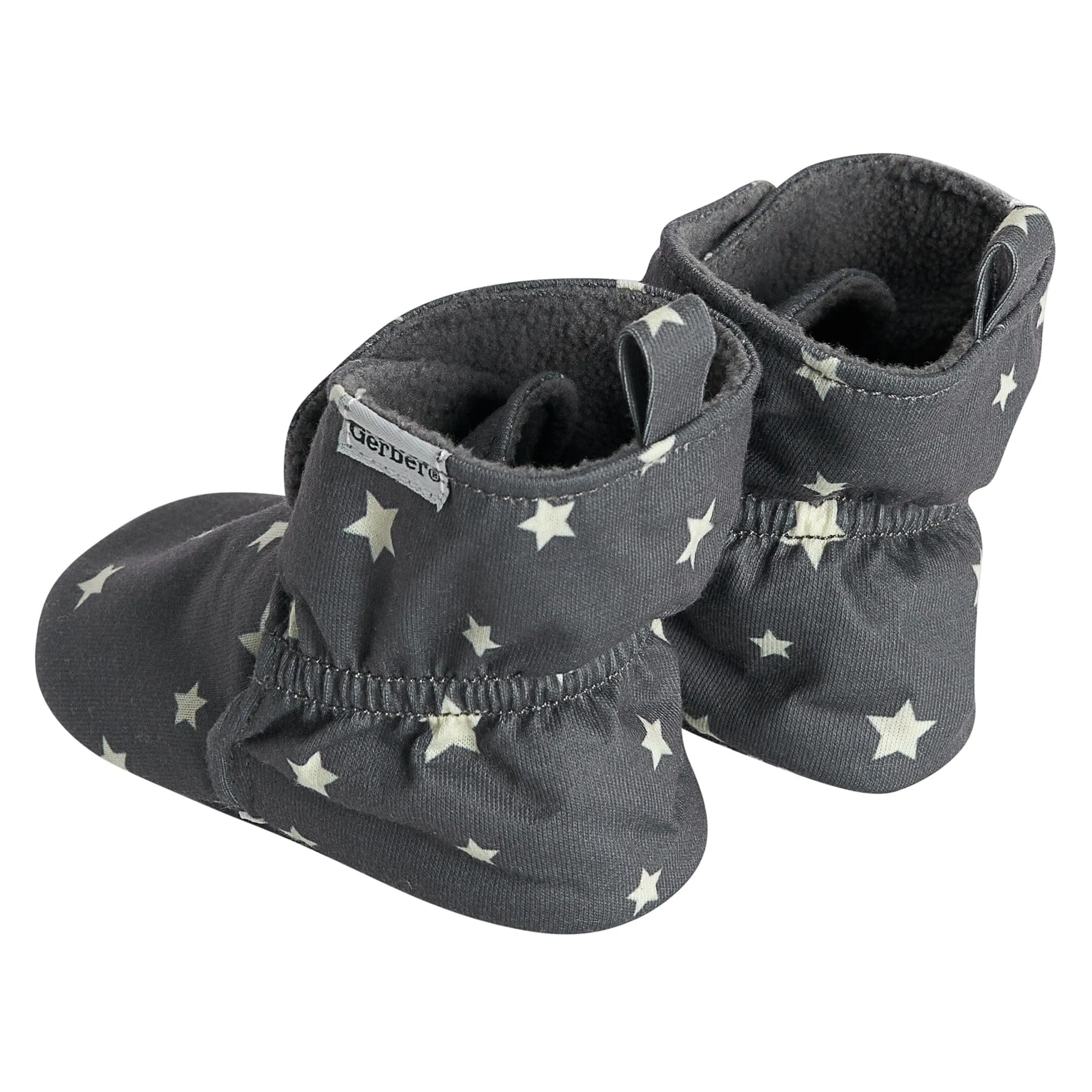 Baby Neutral Gray Stars Soft Booties Gerber Childrenswea