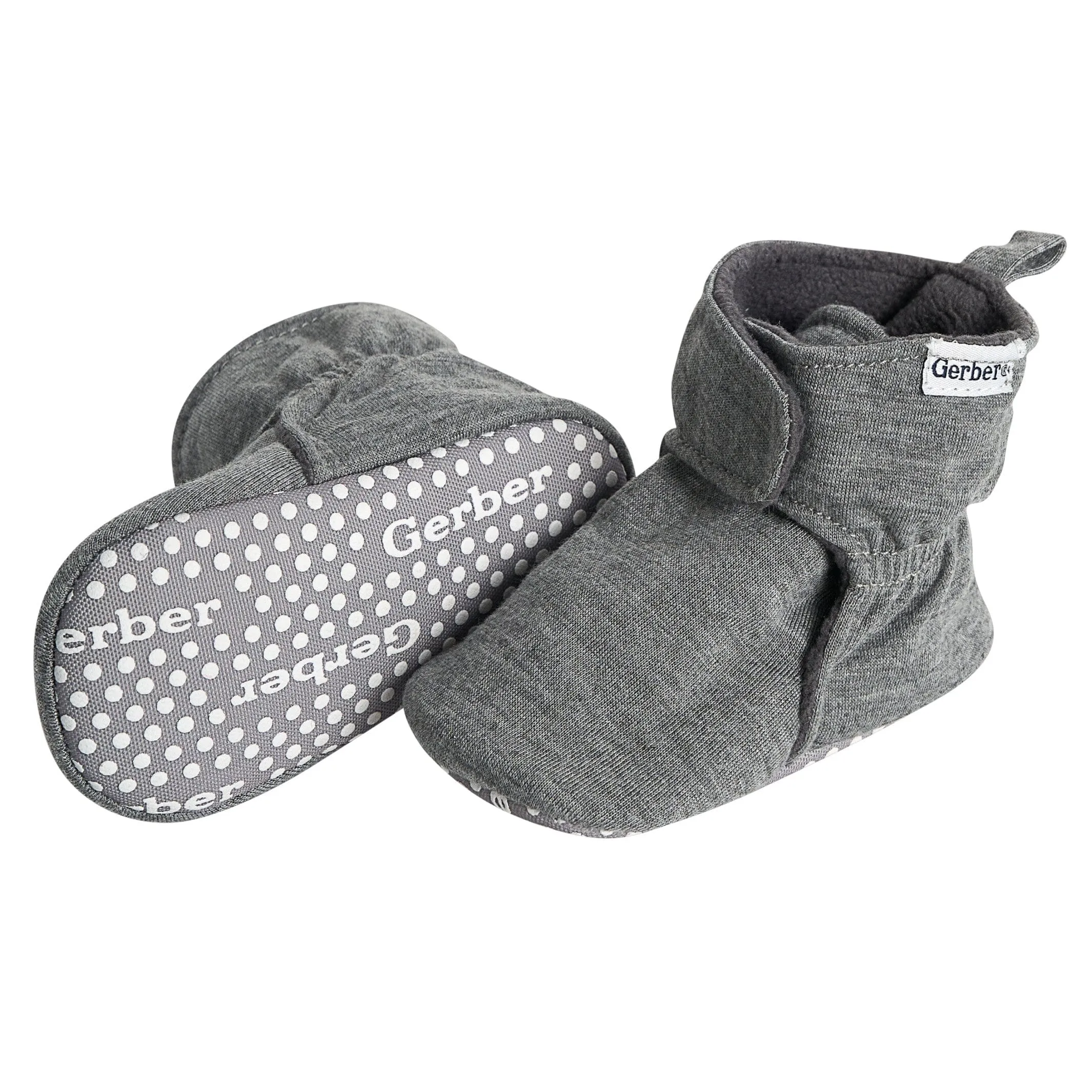 Baby Neutral Heather Gray Soft Booties Gerber Childrenswea