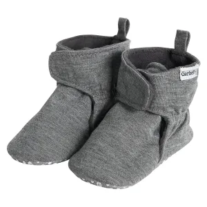 Baby Neutral Heather Gray Soft Booties Gerber Childrenswea