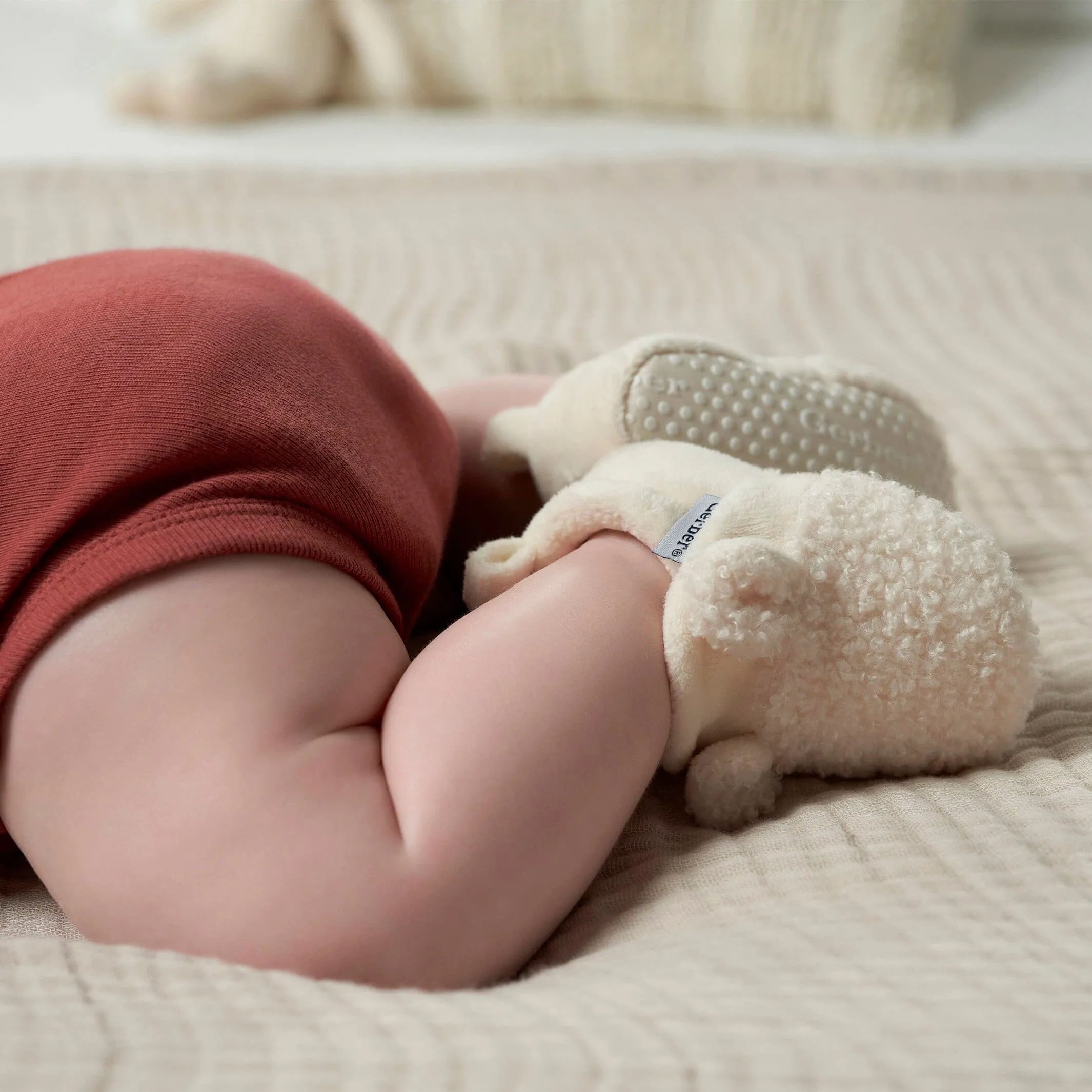 Baby Neutral Ivory Sherpa Booties Gerber Childrenswea