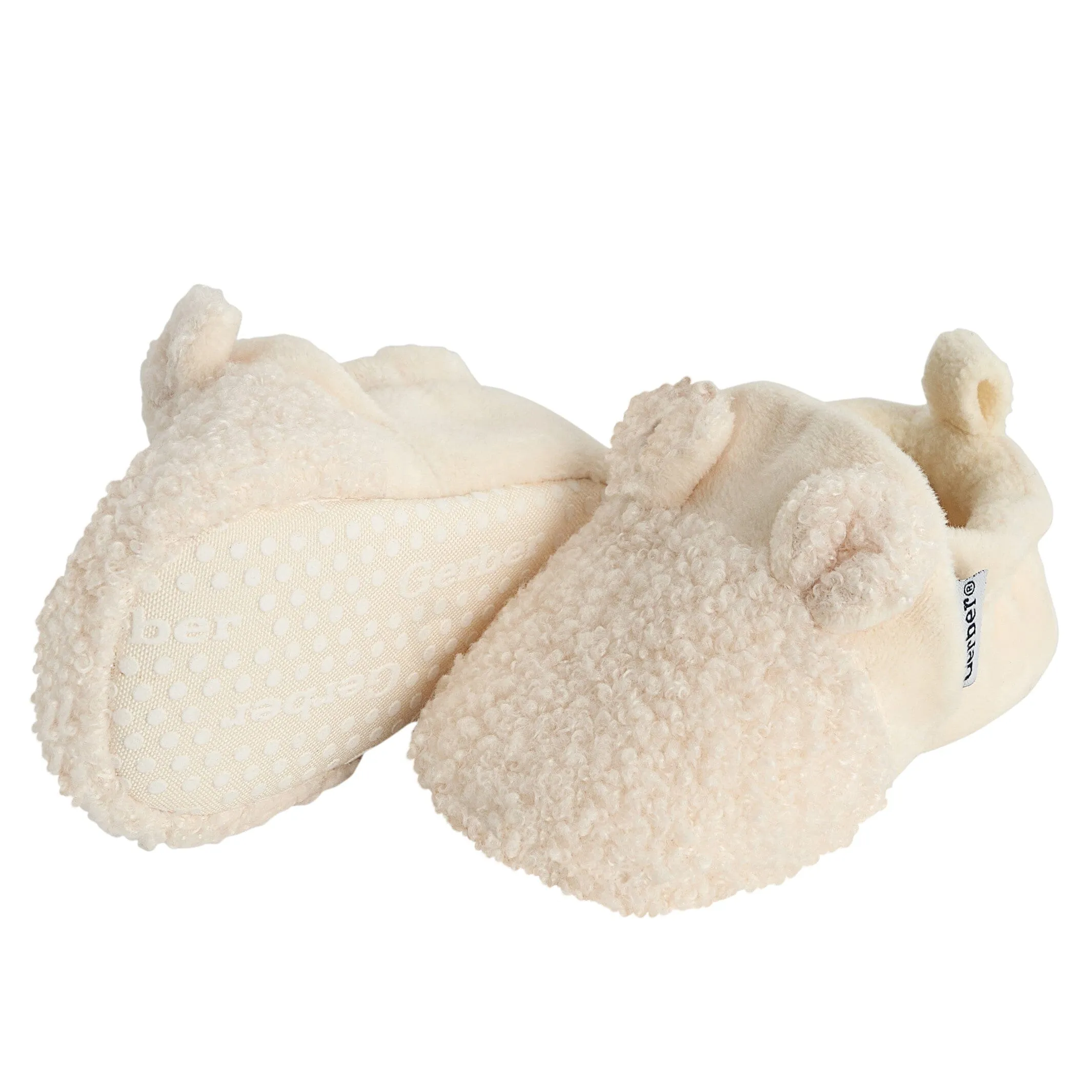 Baby Neutral Ivory Sherpa Booties Gerber Childrenswea