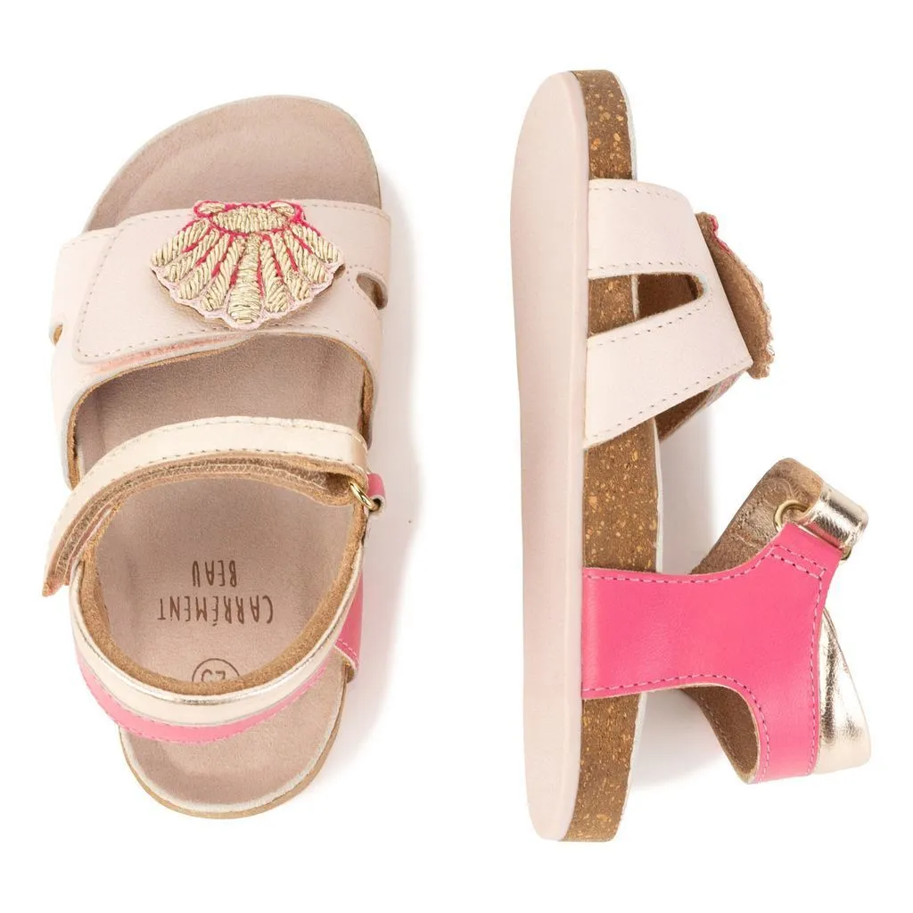 Beige Crown Strap Sandals