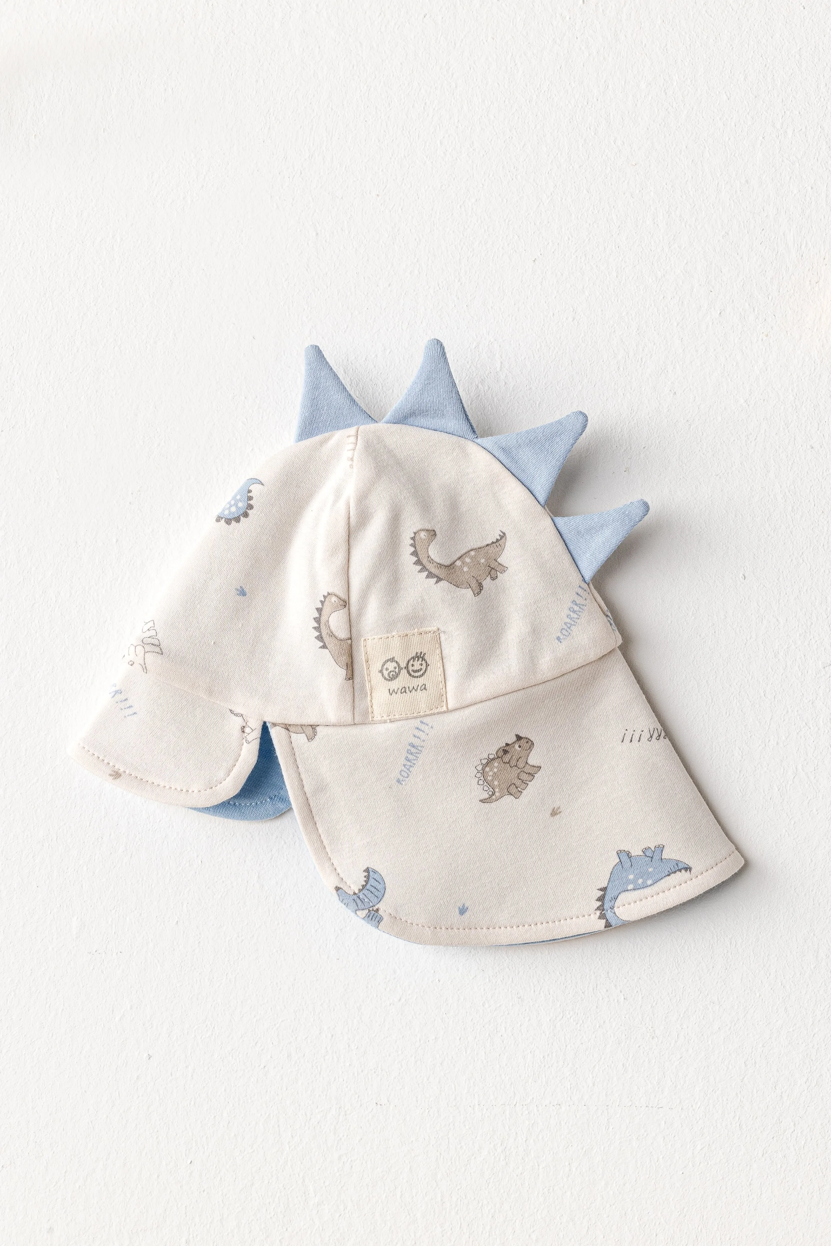 Beige Dinosaur Flap Cap