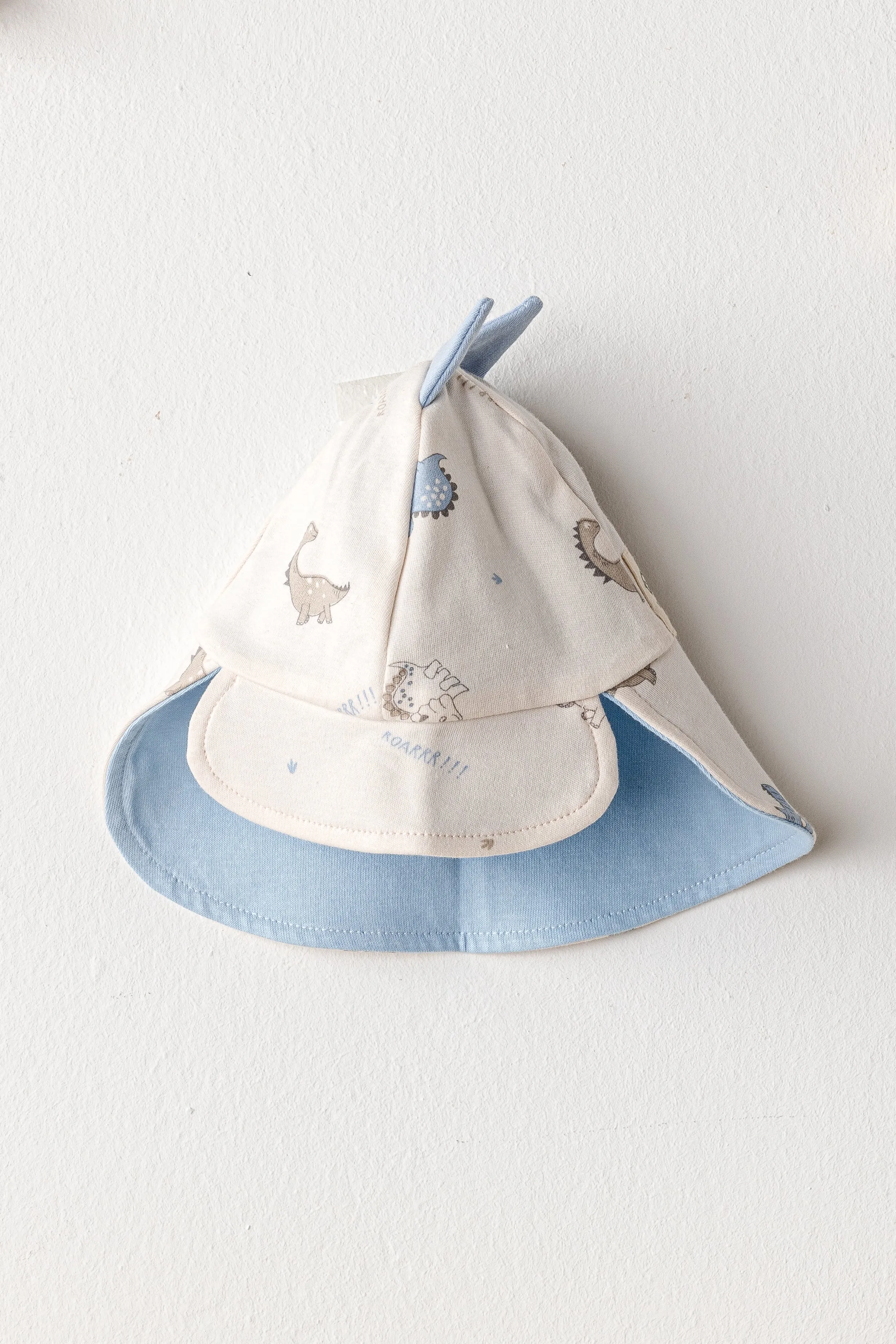 Beige Dinosaur Flap Cap
