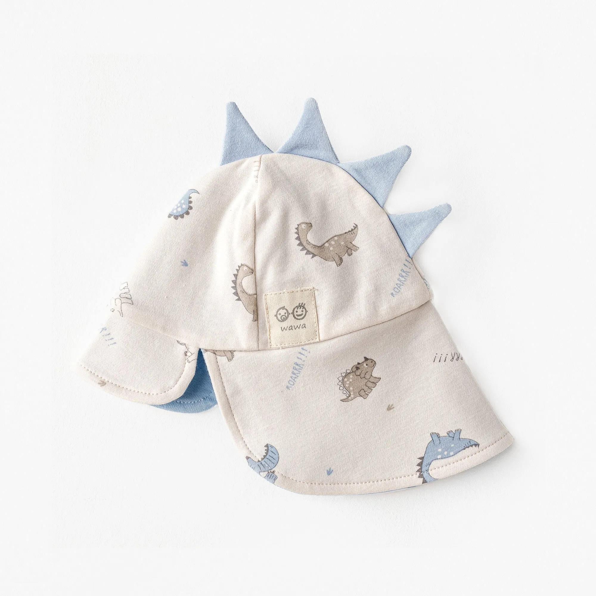 Beige Dinosaur Flap Cap