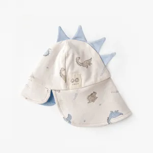 Beige Dinosaur Flap Cap