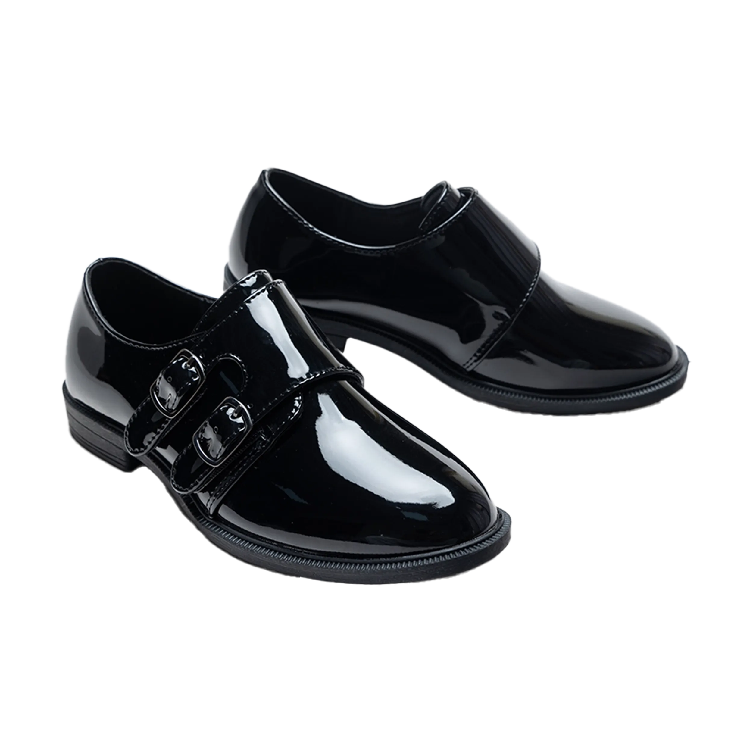 Black Patent Buckle Loafers
