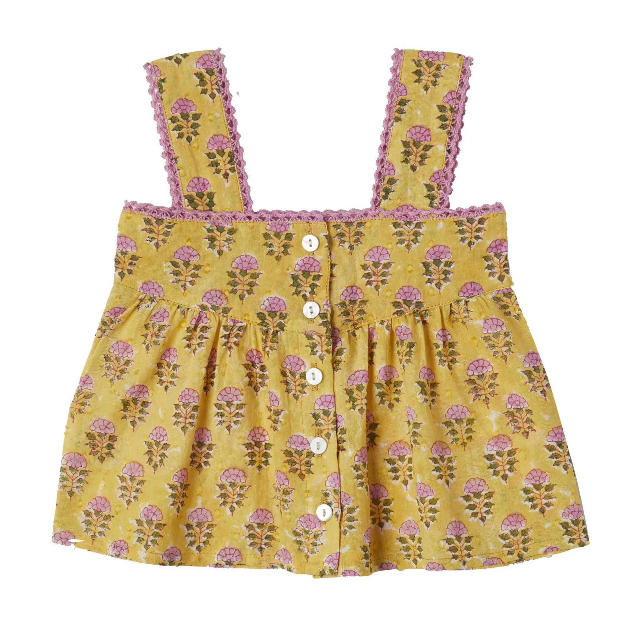 Bonheur du Jour Paris Bertille Baby   Girl Top Jaune