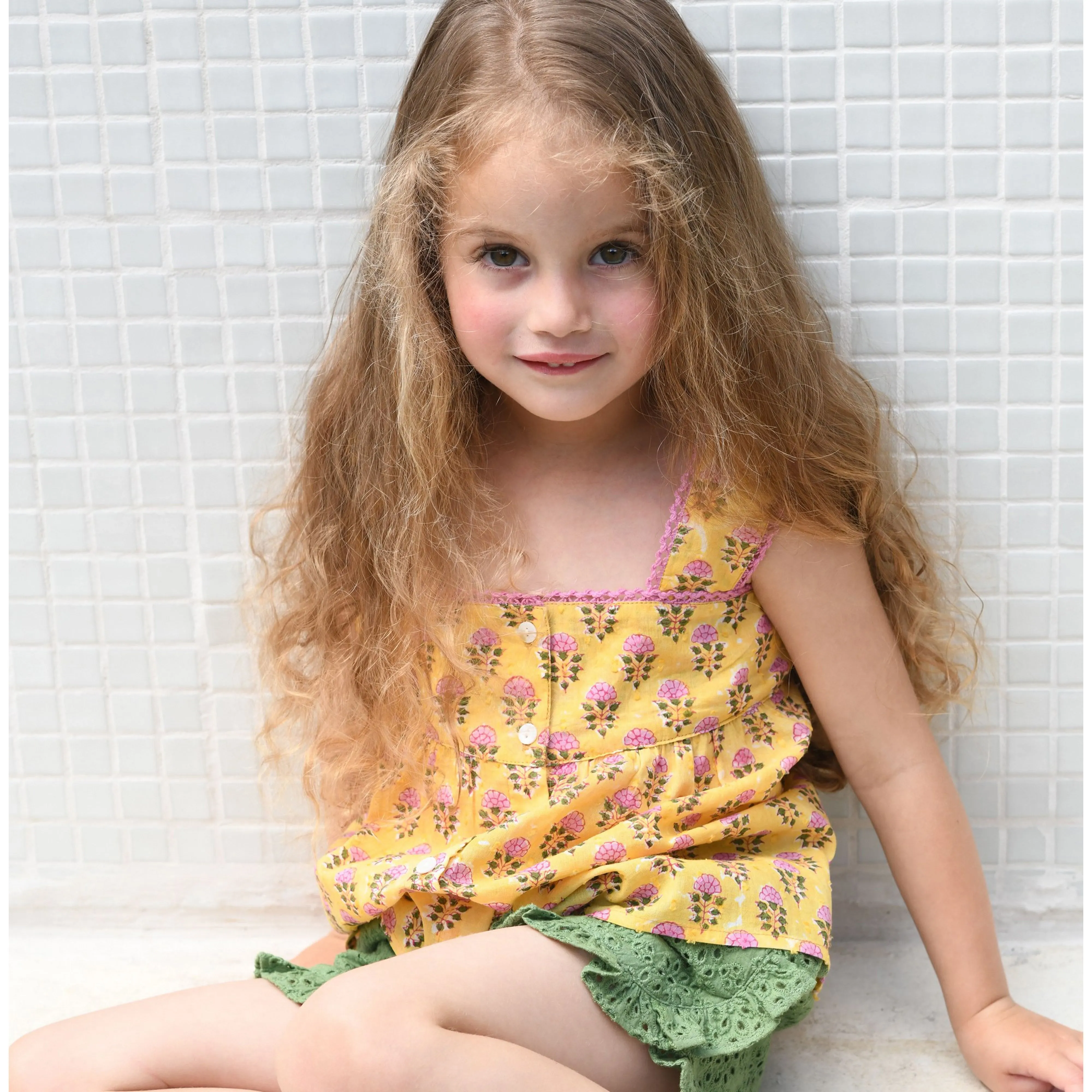 Bonheur du Jour Paris Bertille Baby   Girl Top Jaune