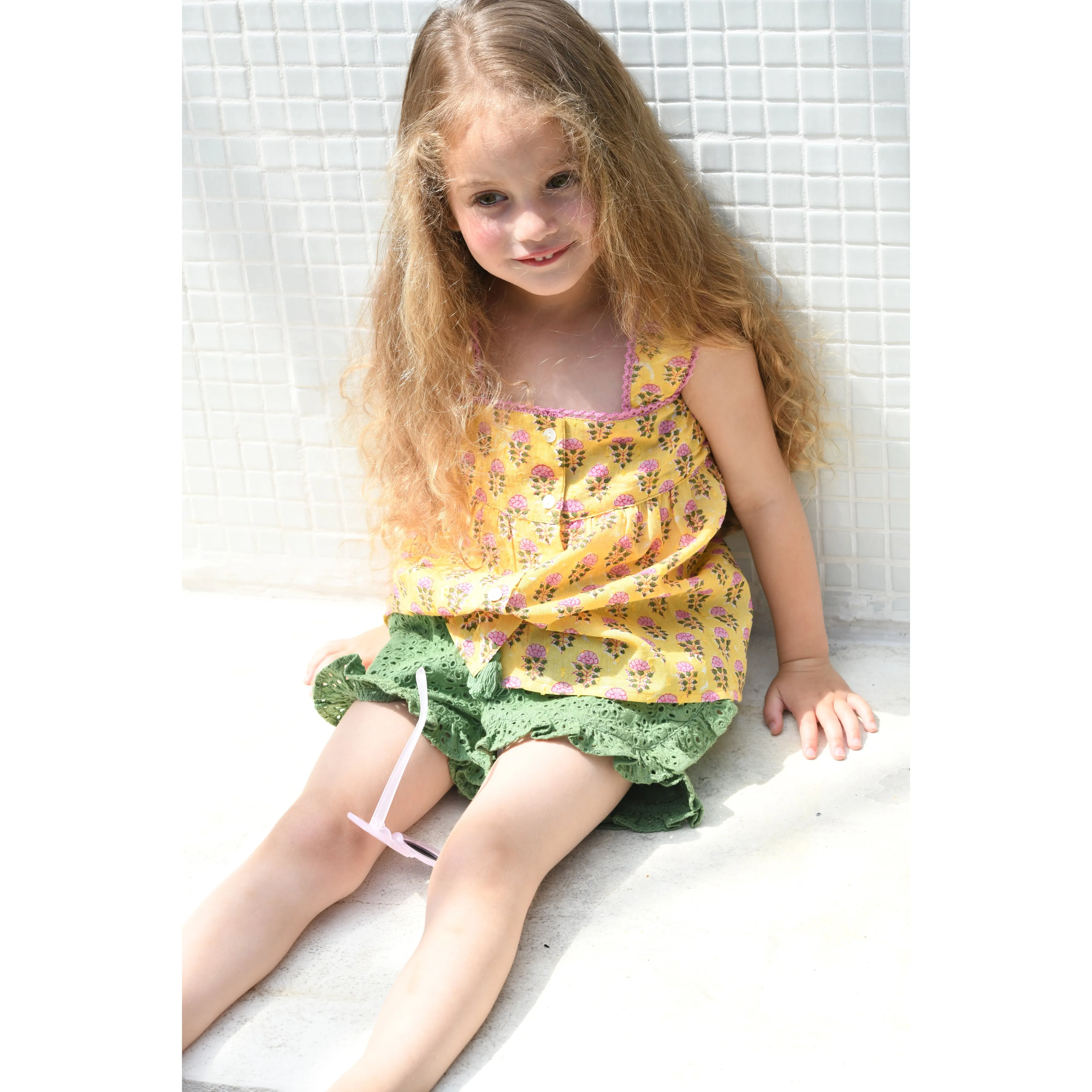 Bonheur du Jour Paris Bertille Baby   Girl Top Jaune