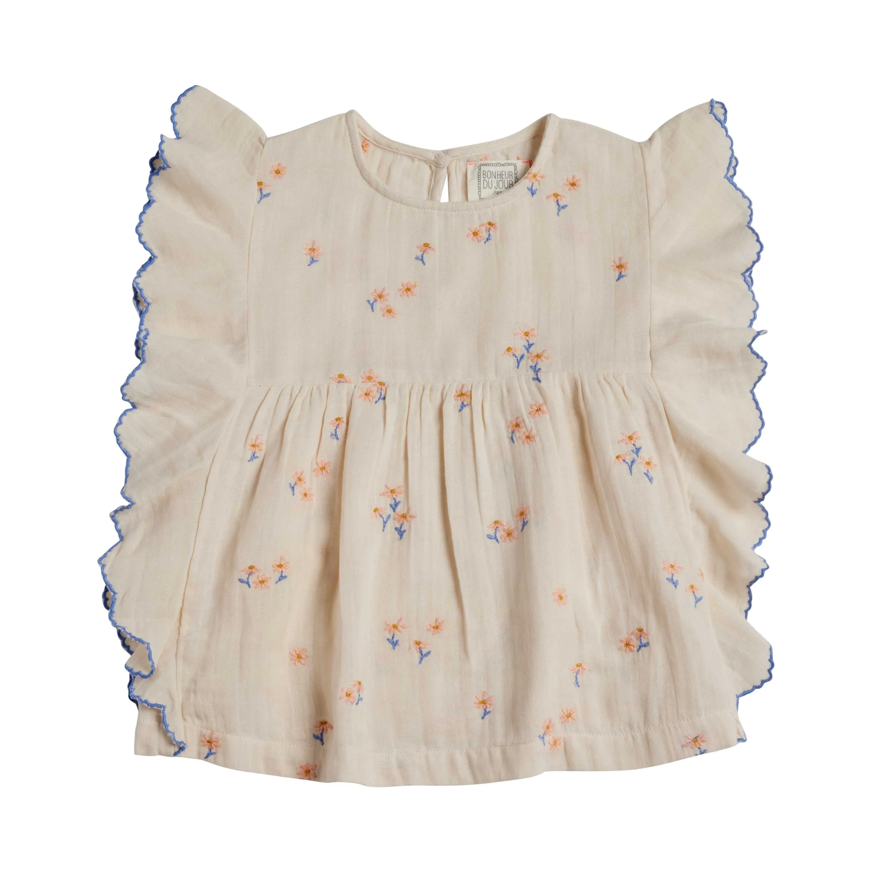 Bonheur du Jour Paris Daisy Baby   Girl Blouse - Ecru Rose